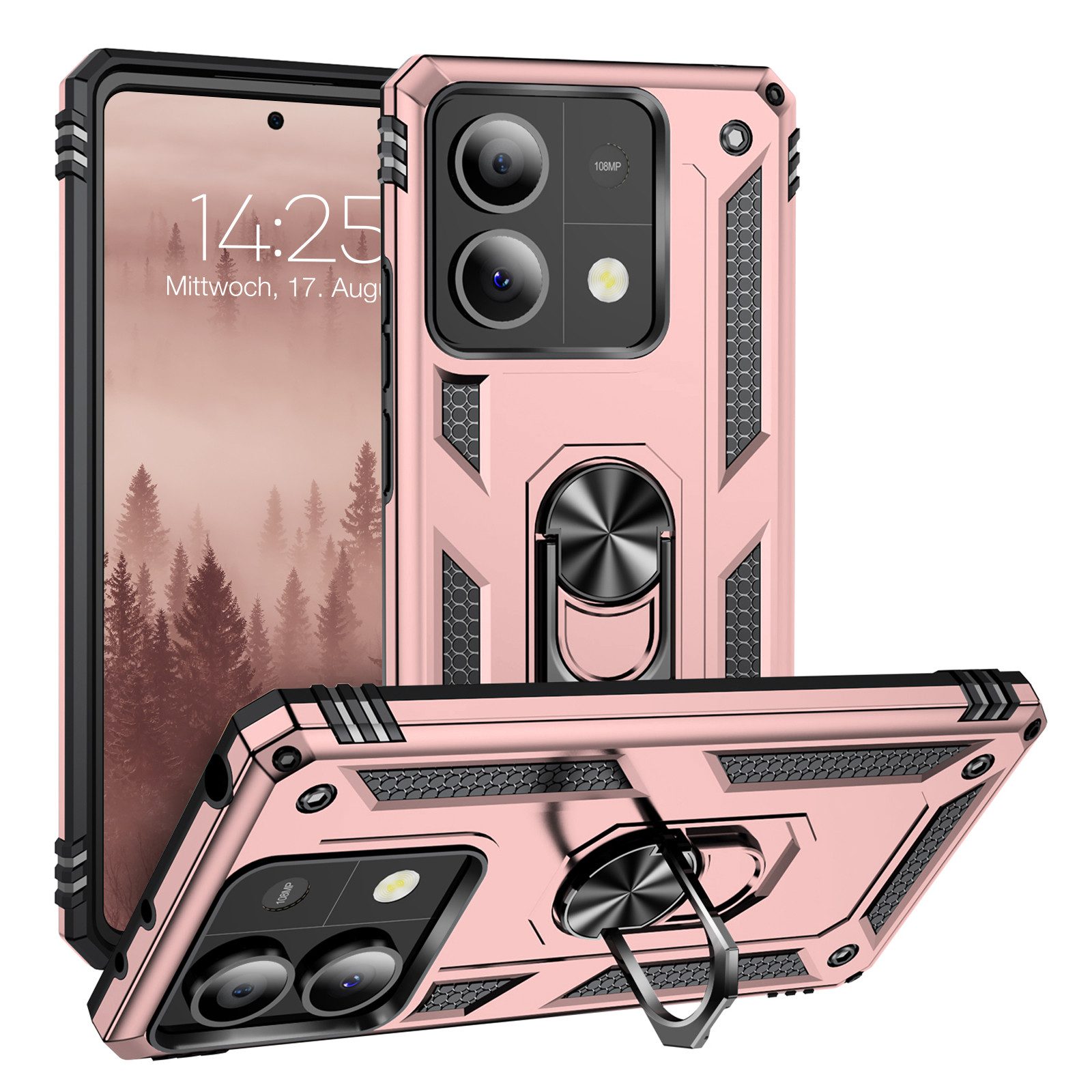 Tec-Expert Handyhülle Outdoor Cover Hülle für Xiaomi Redmi Note 13 5G 6.67 Zoll, 6.67, Premium Hülle aus verstärktem Polycarbonat