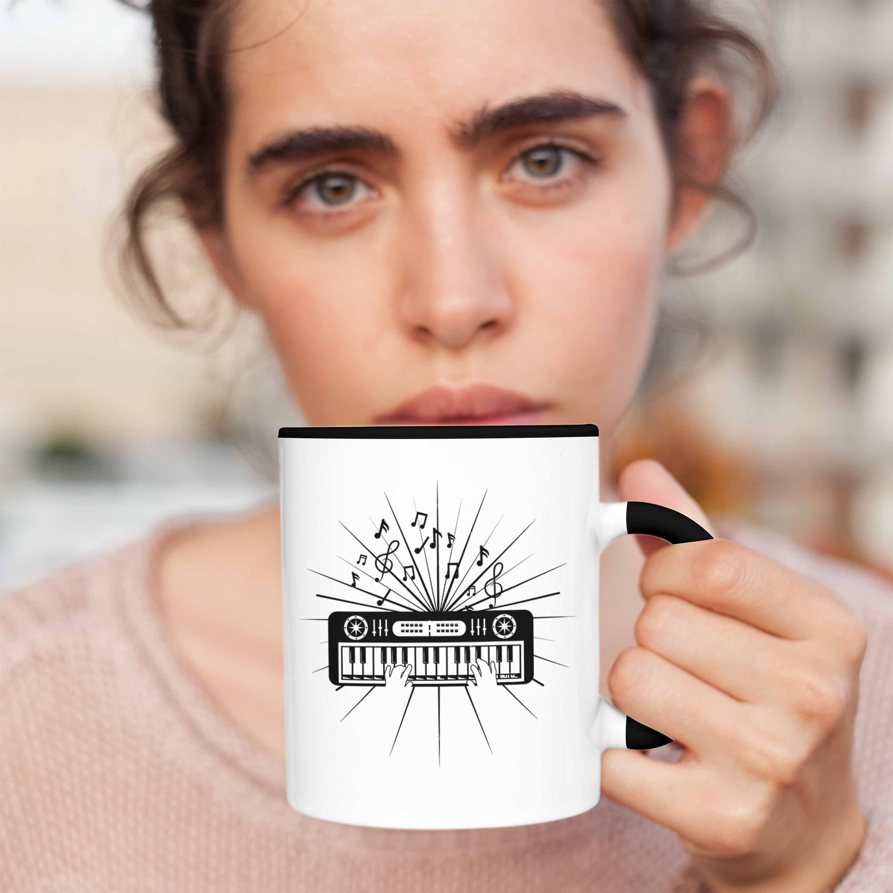 Geschenk Keyboard Tasse Geschenkid Musiker Keyboarder Schwarz Trendation Band für Tasse Spieler