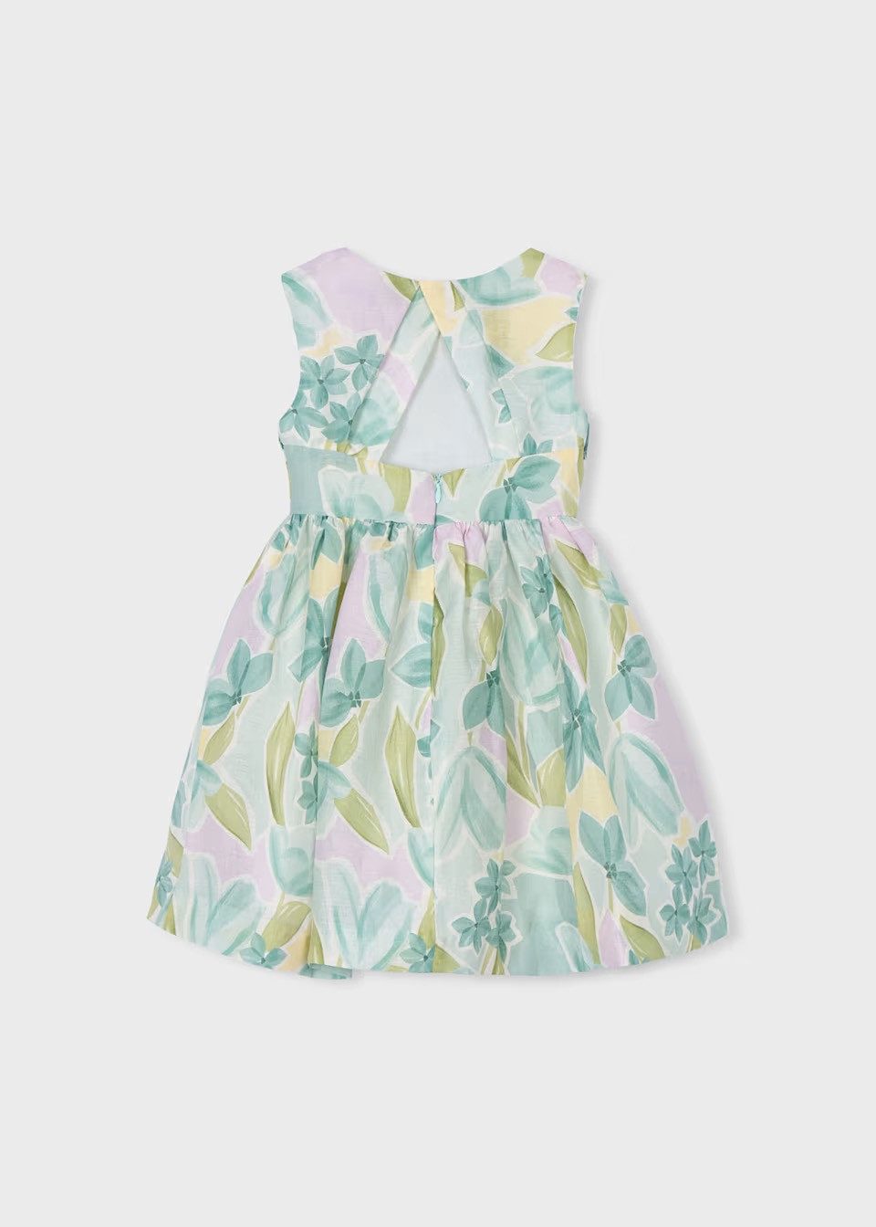 Mayoral Sommerkleid Elegantes Mädchenkleid mit Blumenprint – Leinenmix (391378)
