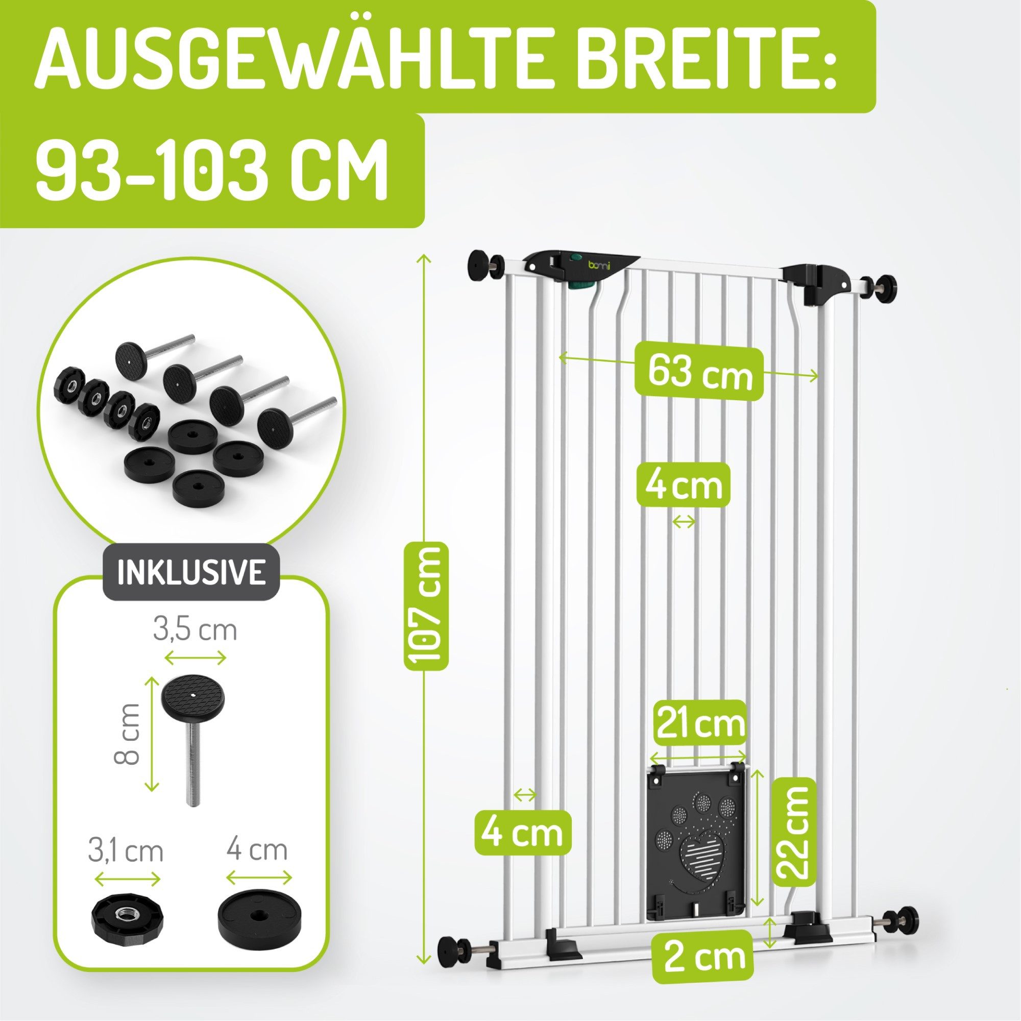 BOMI Türschutzgitter Türschutzgitter mit Katzenklappe Mira günstig online kaufen