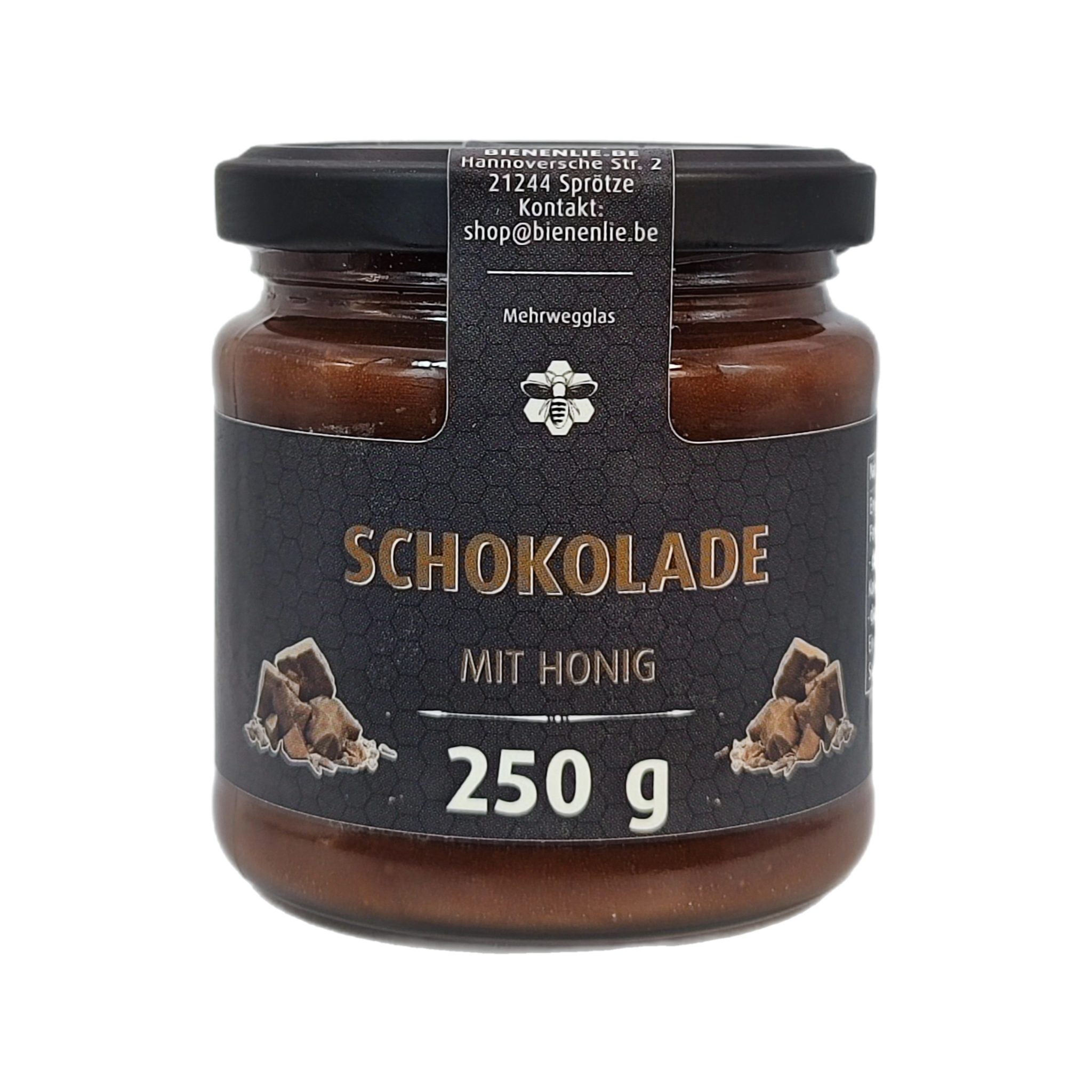 Imkerei BienenLie.be Honig Schokolade mit Honig - weich & schokoladig, 250g, 1 x 250 g, 1 St.