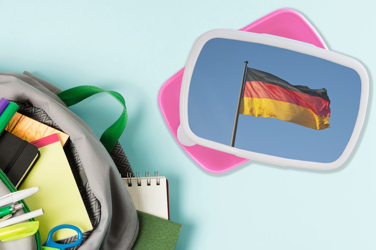 MuchoWow Lunchbox Foto Snackbox, für Erwachsene, deutschen Mädchen, (2-tlg), Brotdose rosa der Kunststoff, Brotbox Kunststoff Kinder, Flagge,