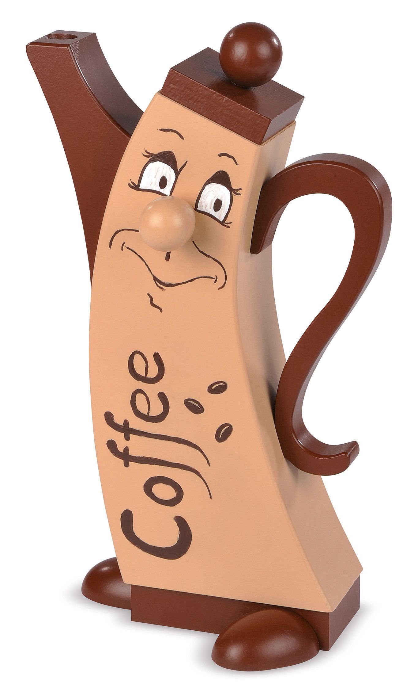 Müller Kleinkunst GmbH Seiffen Räuchermännchen Räuchermann Räucherfigur modern Kaffeekanne (LxBxH):12x7x21cm NEU