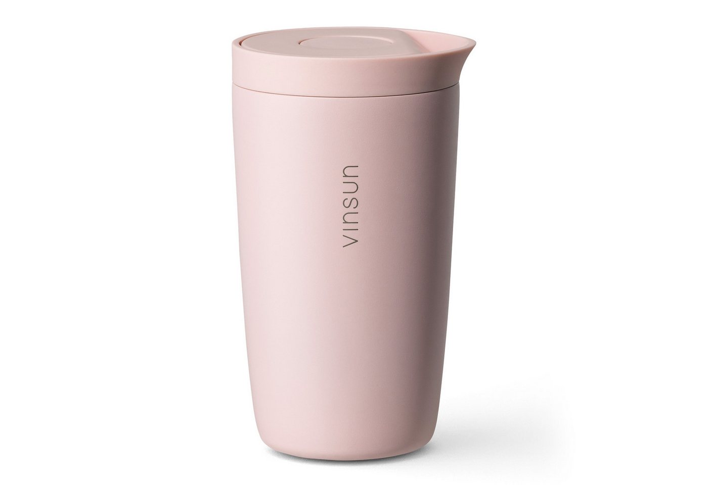 Vinsun Thermobecher Edelstahl Isolierbecher 350ml - Kaffeebecher to Go auslaufsicher, 2-tlg., Edelstahl, Doppelwandig, BPA frei, bruchfest, Einhandbedienung per Knopfdruck