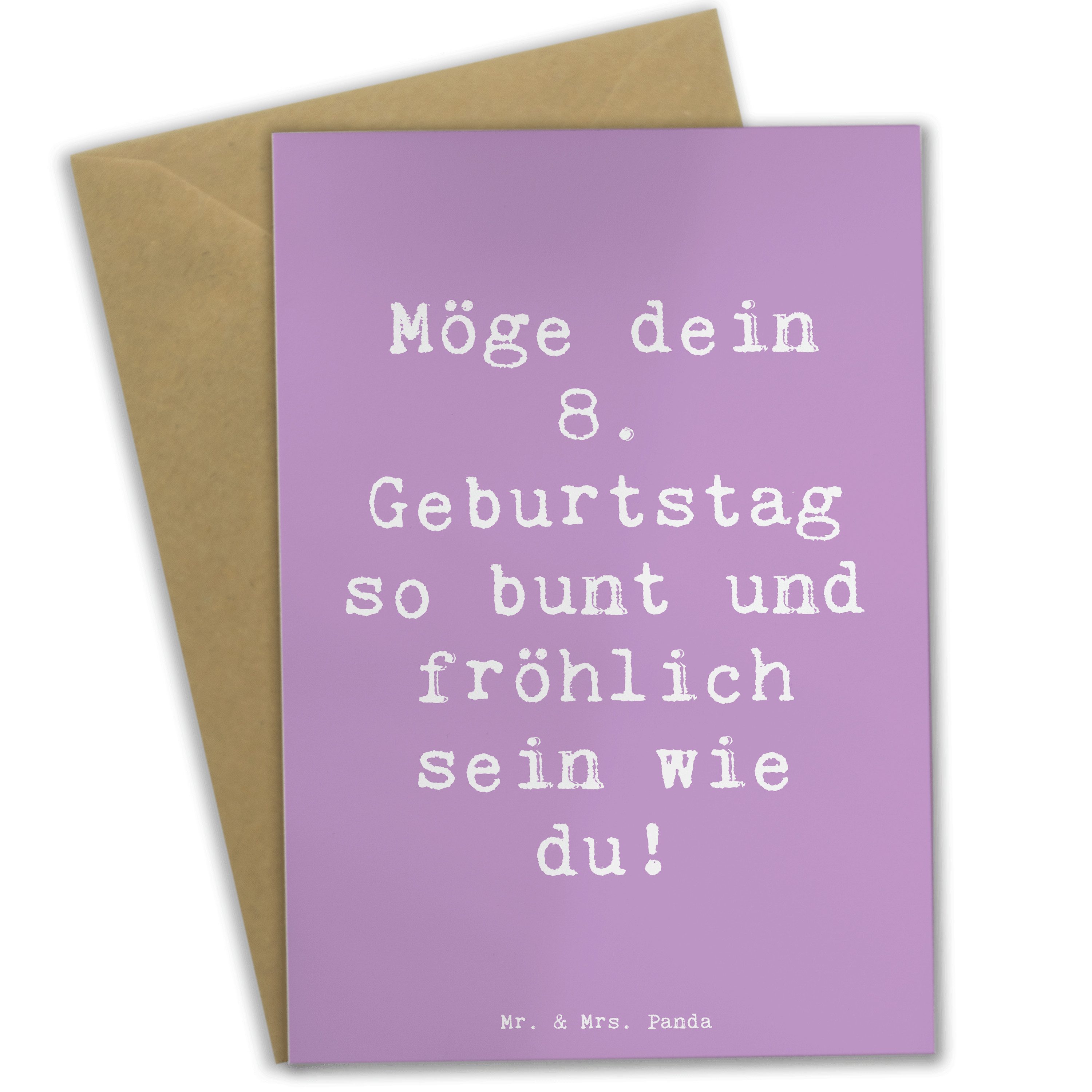 Grußkarte Spruch 8. Geburtstag Freude - Lavendeltraum - Geschenk, Geburtstagssp
