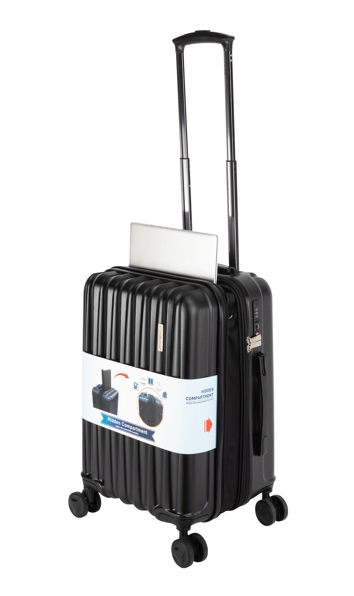 Travelhouse Handgepäck-Trolley Porto, 4 Rollen, Laptopfach in Dehnfalte, Schnellzugriff mit Reißverschluss