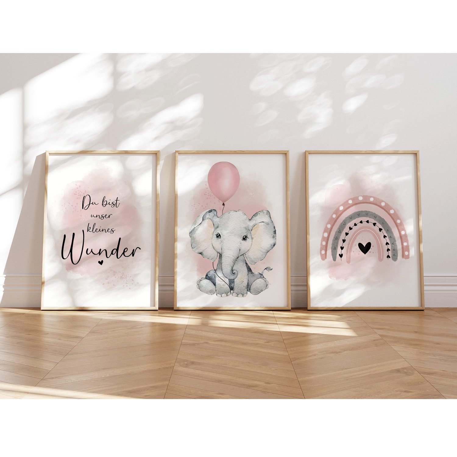 MeinBaby123® Poster Bilder Kinderzimmer, Poster Kinderzimmer Deko, Babyzimmer Deko, Spruch Wandbilder, Boho, Tiere