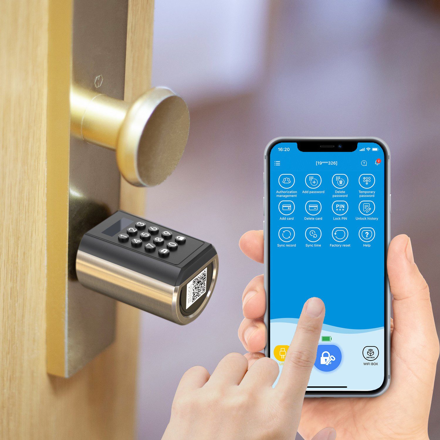 WE.LOCK Türschlossantrieb WELOCK Elektronisches Türschloss PCB11EBL41 für 50-100mm Türen, (Packung, Smartes türschloss x1, RFID-Karte x3, Anleitung x1, Zubehörb – Bild 5 von 5