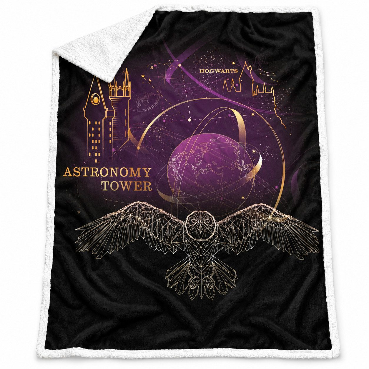 Wohndecke Harry Potter Hogwarts Coral Decke warme Kuscheldecke 130x170 cm, Harry Potter