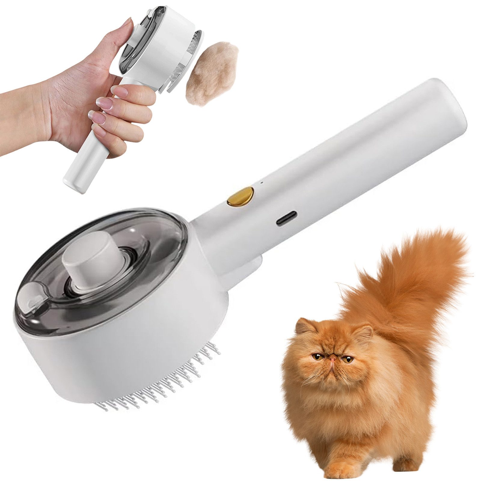 Fellbürste Haustier Dampfbürste 4-in-1 Katzenbürste mit Massage
