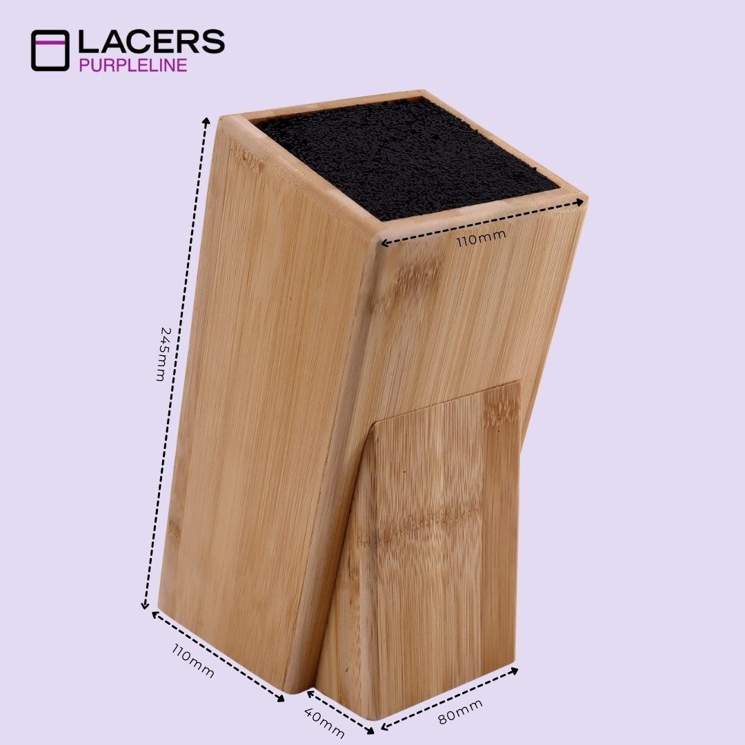 Lacers Messerblock Lacers PurpleLine Bambus mit Borsteneinsatz OHNE MESSER - Universal (1tlg), leicht zu säubern, aus Bambus, modern