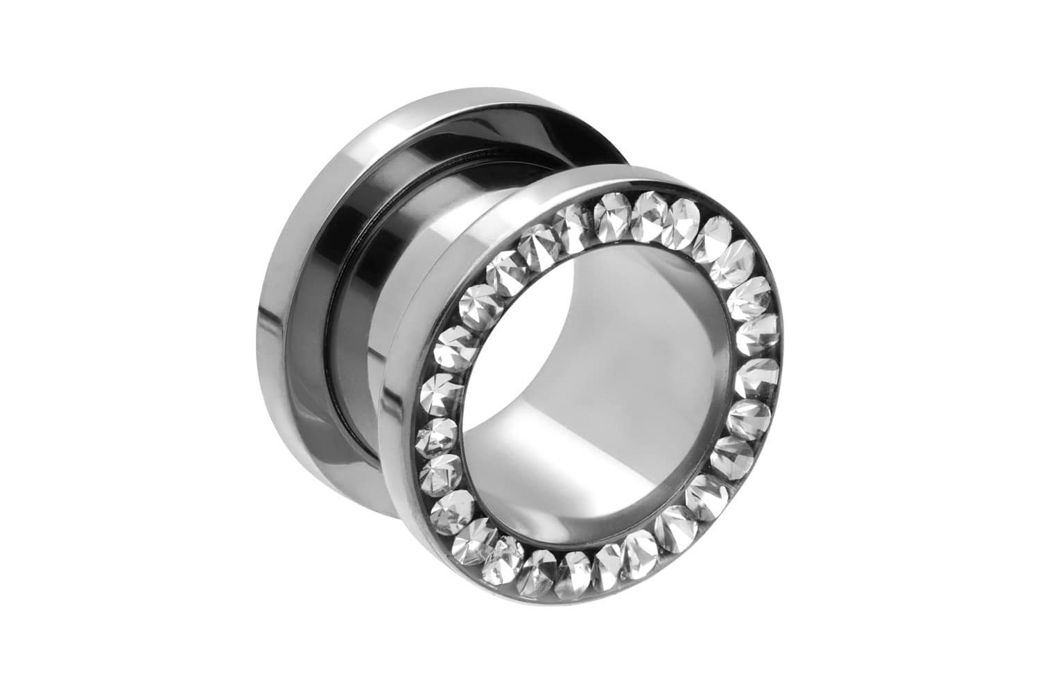 PIERCINGLINE Plug Chirurgenstahl Tunnel KRISTALLRAND EPOXY (Tunnels, 1-tlg) günstig online kaufen