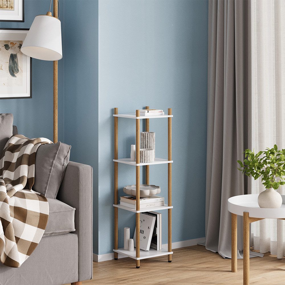 Vicco Eckregal Bivio, Weiß/Kiefer, 30 x 102.5 cm 4 Ablageflächen, 1-tlg.