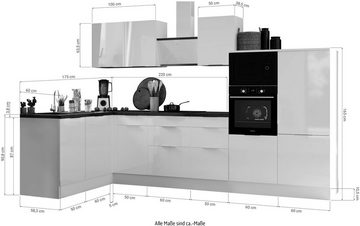 RESPEKTA Küche Elisabeth, vormontiert, inkl. E-Geräte, Breite 340 cm