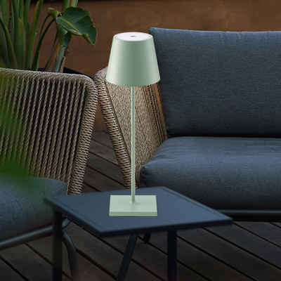 SIGOR Außen-Tischleuchte, LED-Leuchtmittel fest verbaut, Warmweiß, Außenleuchte Tischlampe LED Touchdimmer Akku Tischleuchte grün dimmbar