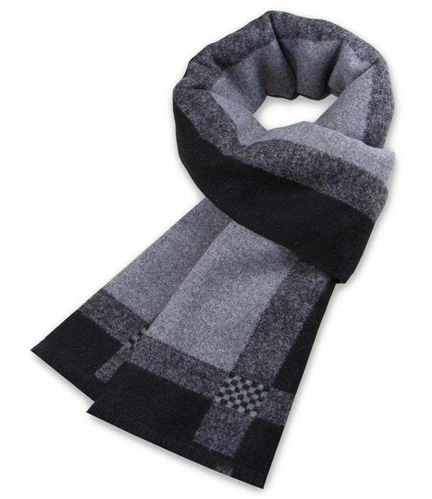 Rouemi Modeschal Herrenschal, Faux Cashmere Herbst und Winter Warm Fashion Long Scarf Schwarz