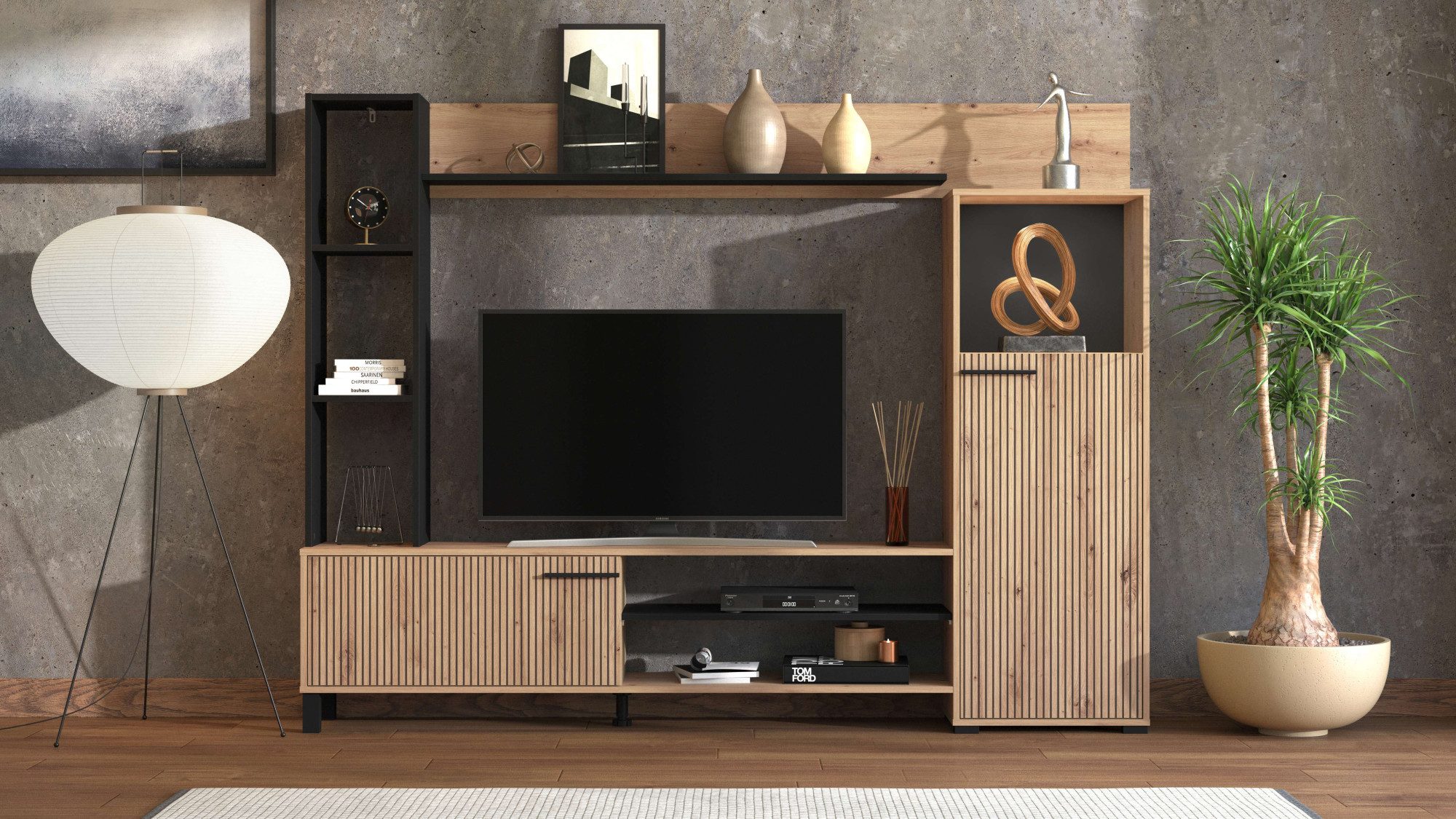 INOSIGN Wohnwand Retimno, inkl. Highboard, TV-Board, Standregal und Wandreg günstig online kaufen