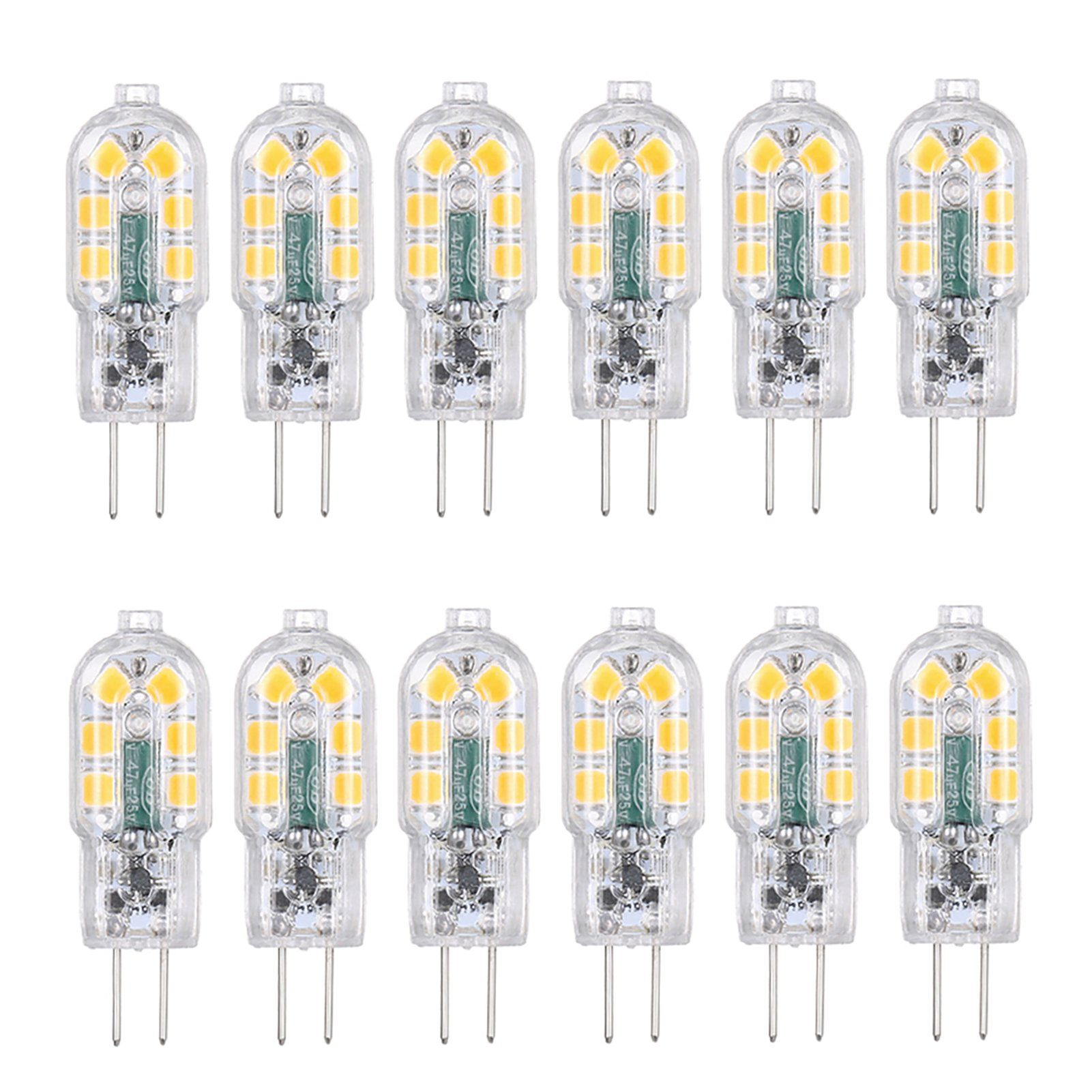 Tidyard LED-Leuchtmittel AC / DC 12 V 3 W G4 LED-Glühbirne 360 ° Abstrahlwinkel, 12 St. | Leuchtmittel