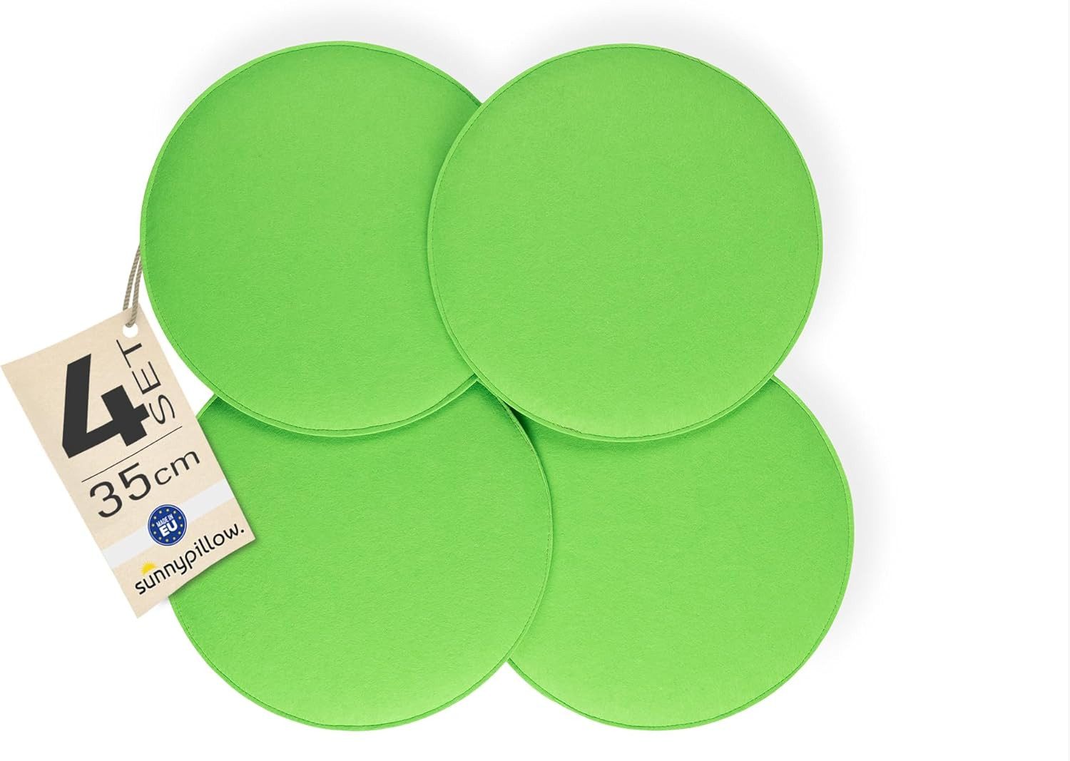 Stuhlkissen 4er Set Sitzkissen Filz Stuhlkissen rund Ø 36cm Filzkissen