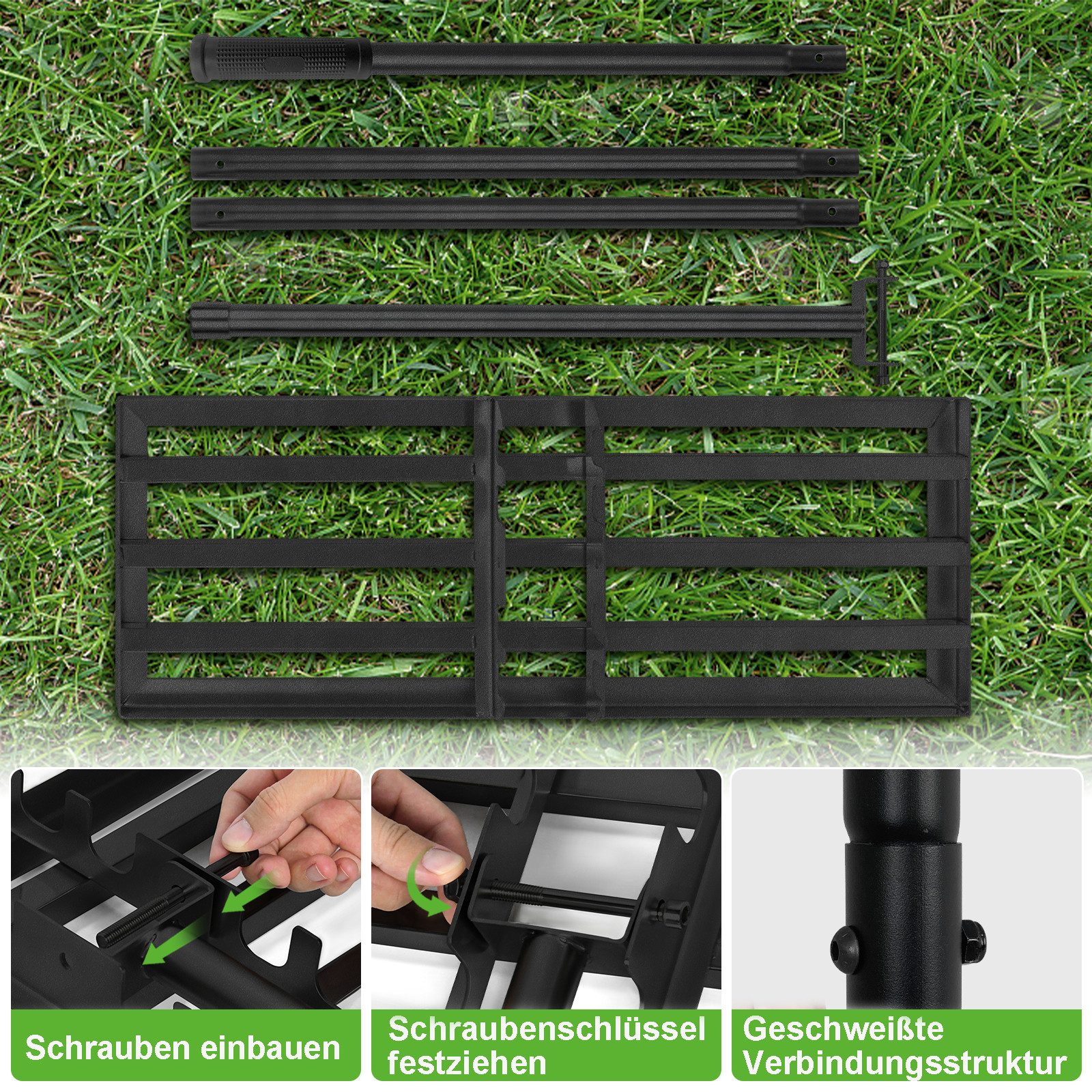 FIVMEN Rasenlüfter Rakel Rasen Nivellierrechen Profi Golf Profi mit Einstellbare, (zum Sanden Abziehen Levelingrake für Golfplatz, Garten) – Bild 4 von 5