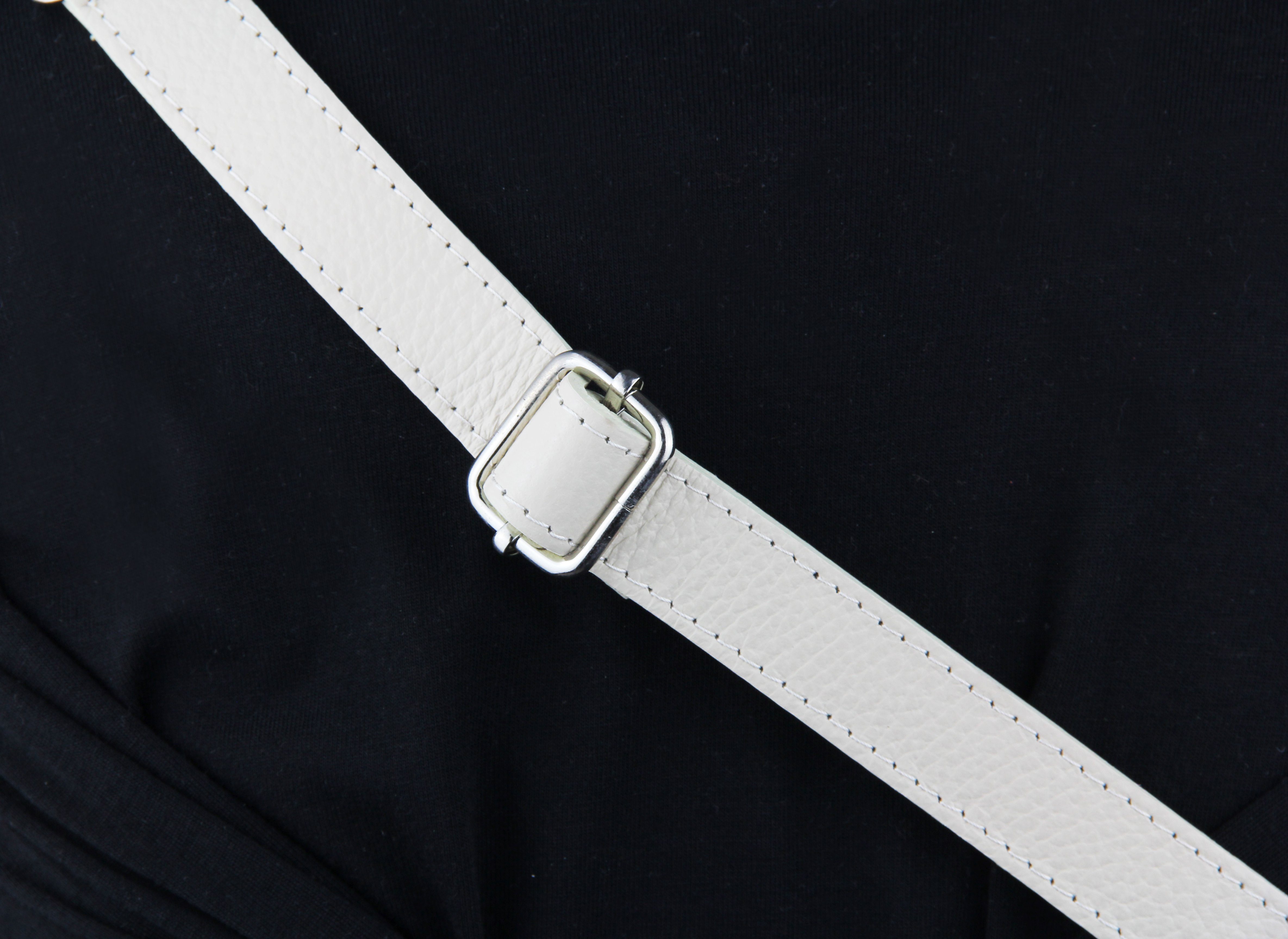 Frentree Umhängetasche Damen aus Echtleder, Made in Italy, Crossbody Schulter/Bauchtasche, mit silbernem Reißverschluss, verstellbarer Schulterriemen, Größe Min – Bild 5 von 5