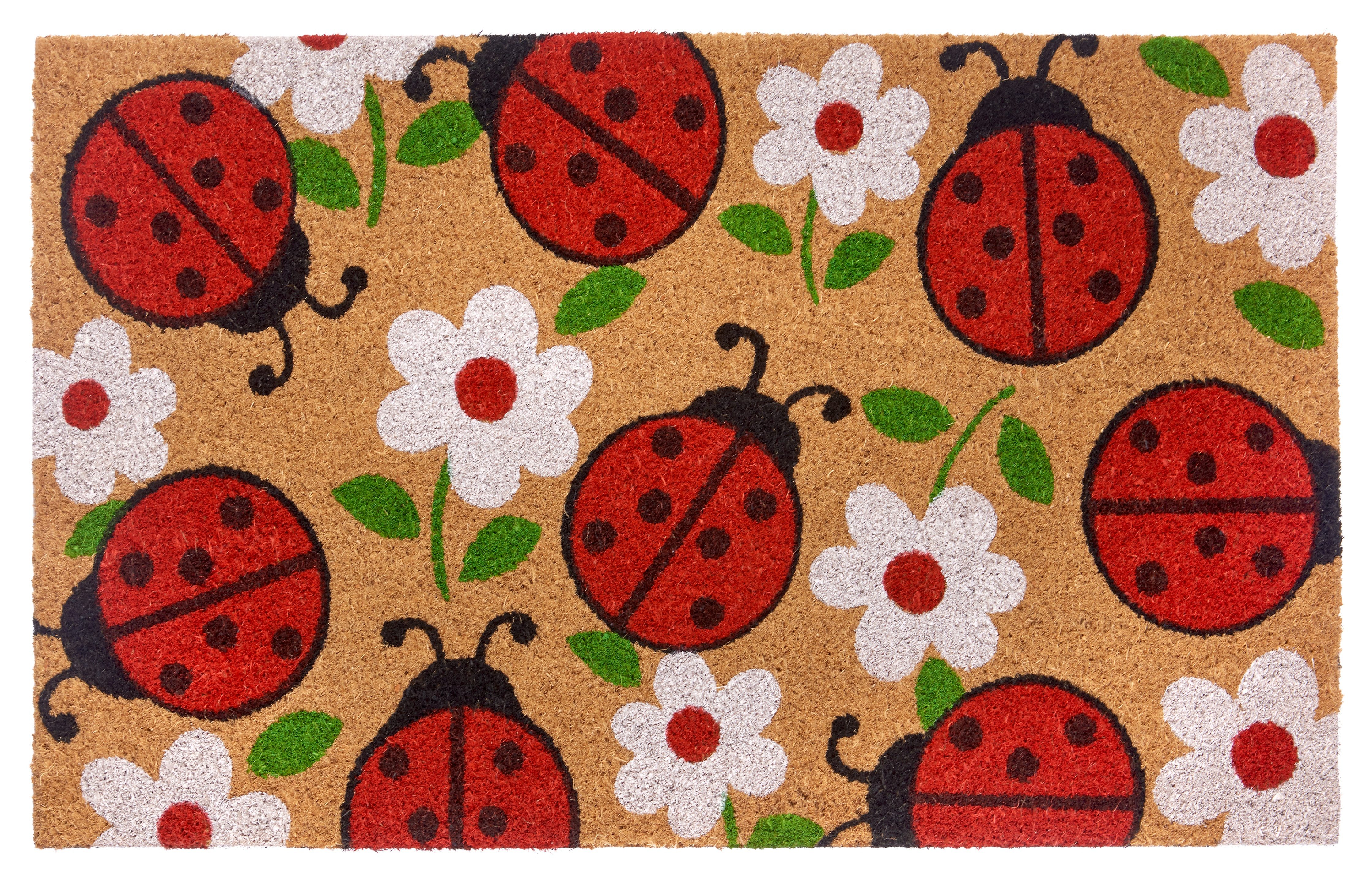 HANSE Home Fußmatte Lady Beetle, Türmatte, rechteckig, Höhe: 15 mm, Kokos, günstig online kaufen