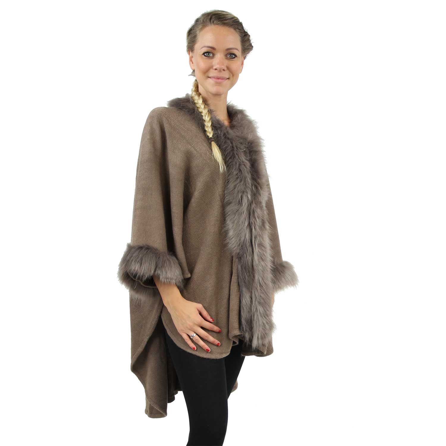 Antonio Poncho Antonio Kuscheliger Damenponcho Taupe günstig online kaufen