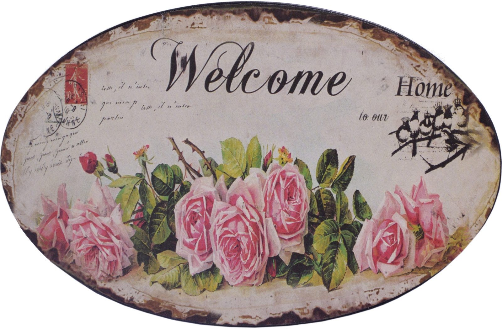 Aubaho Dekoobjekt Blechschild 20 x 25 cm Replikat Retro Design Dekoration