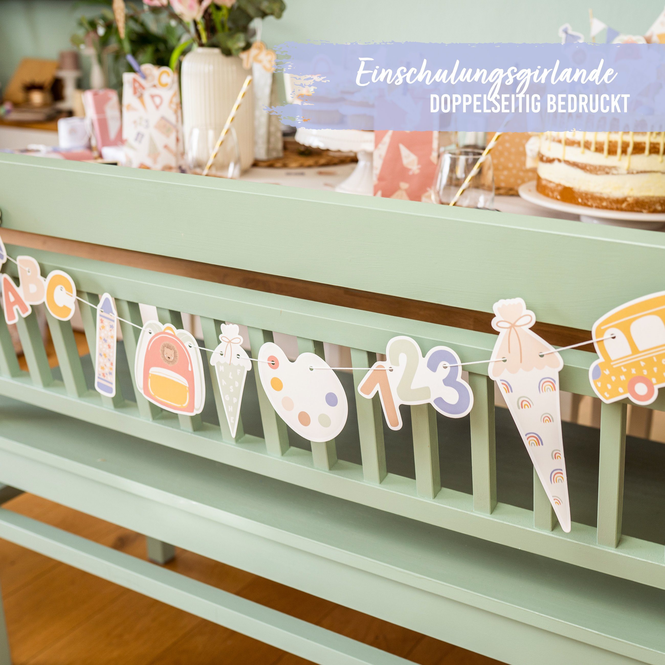 PAPIERDRACHEN Girlande Girlande zur Einschulung - in verschiedenen Designs erhältlich