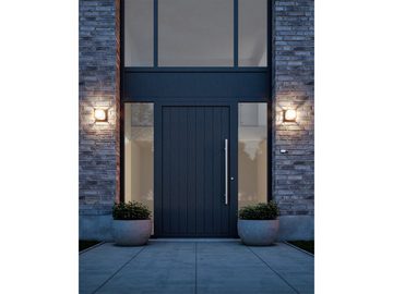 smartwares LED Außen-Wandleuchte, LED fest integriert, Warmweiß, 2er Set Fassaden-Beleuchtung Haus-wand beleuchten, Schwarz 17 x 15cm