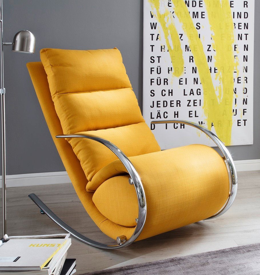 Hocker, Stück) Esszimmerstuhl MCA York furniture Schaukelstuhl gelb mit (1