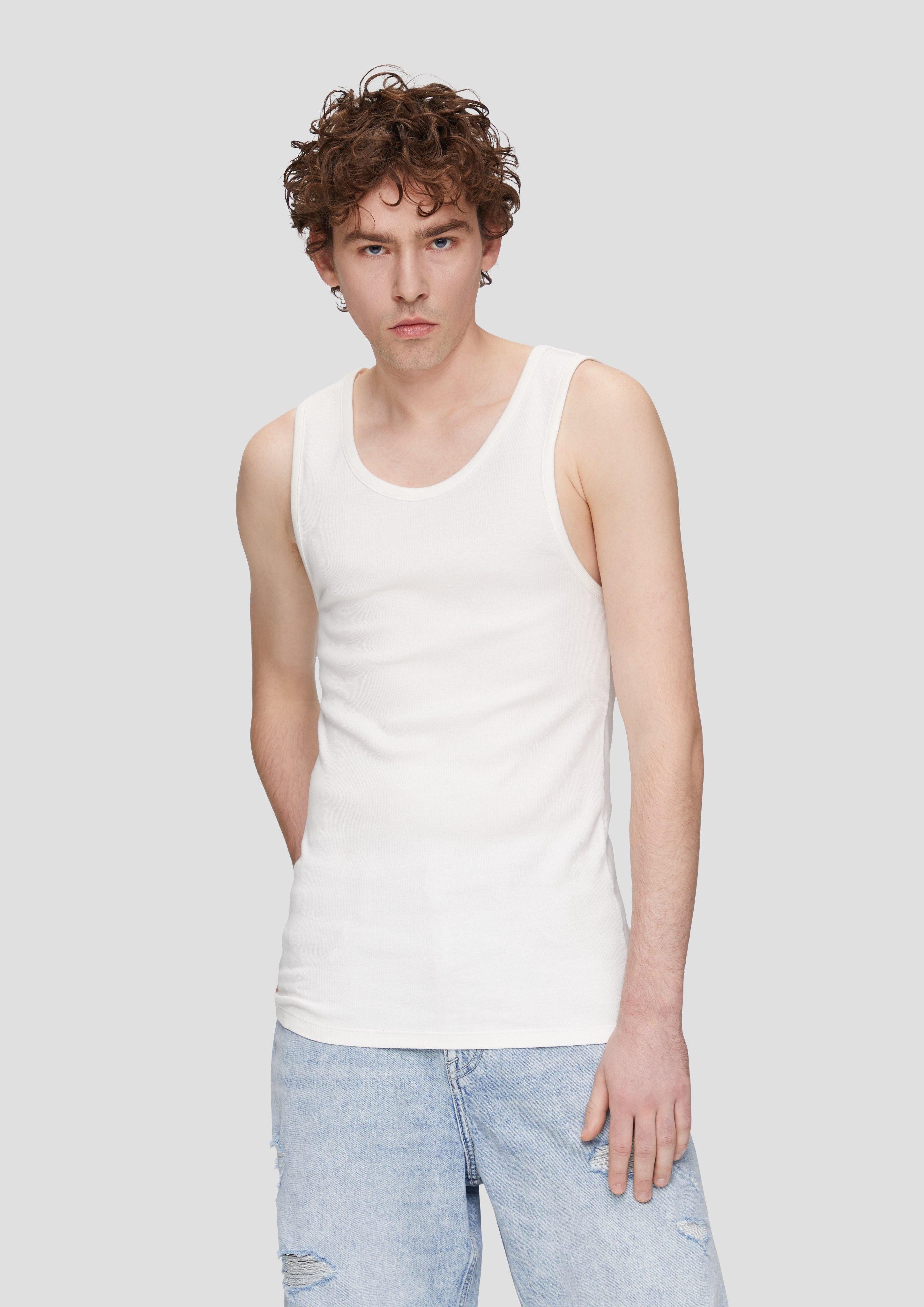 Shirttop Tanktop mit Rippstruktur und Rippblende