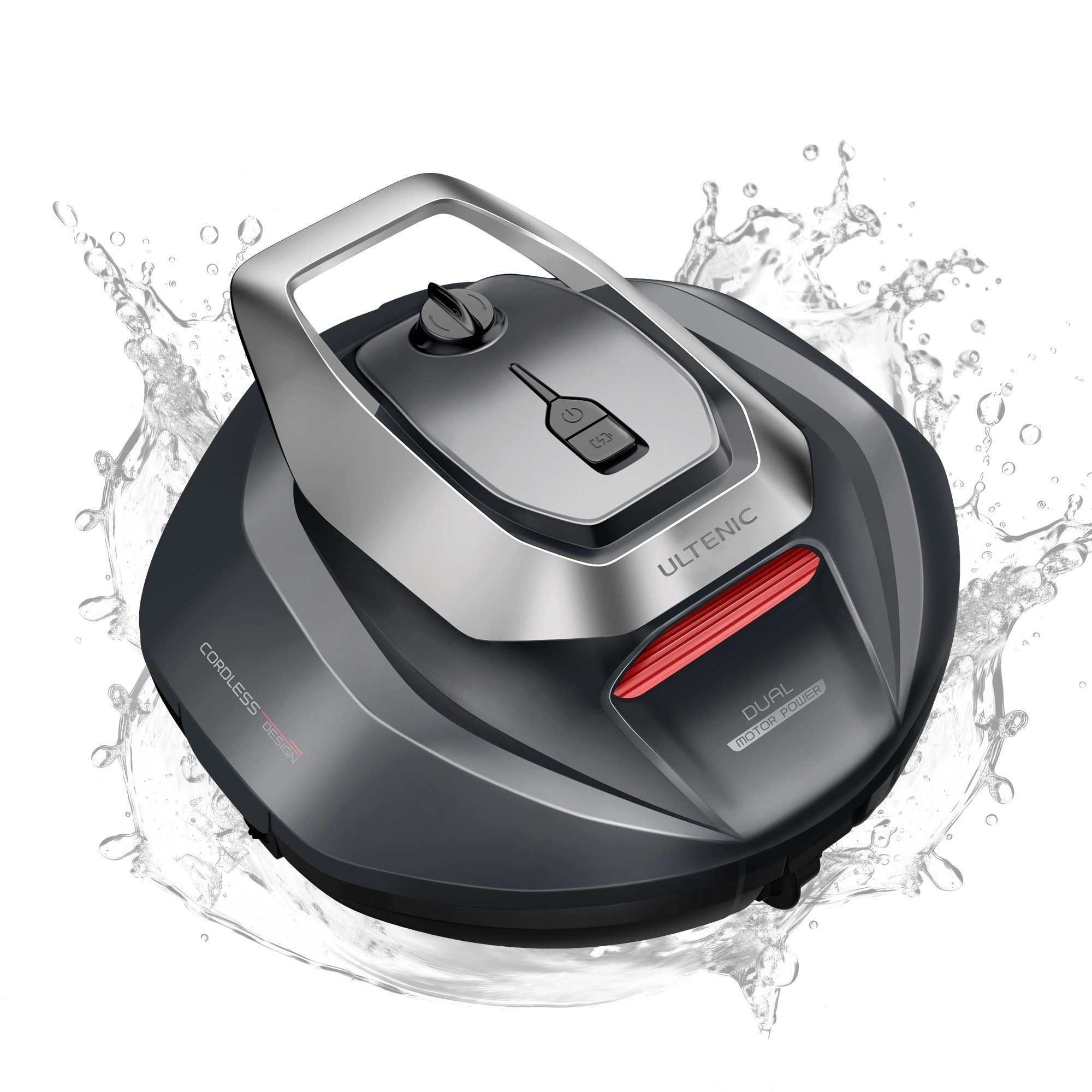 Ultenic Poolroboter Ultenic Pooleco Kabellos 90 Min, für alle Pooltypen, 5200mAh,2 Bürstenlose Motoren,Automatische Reinigung