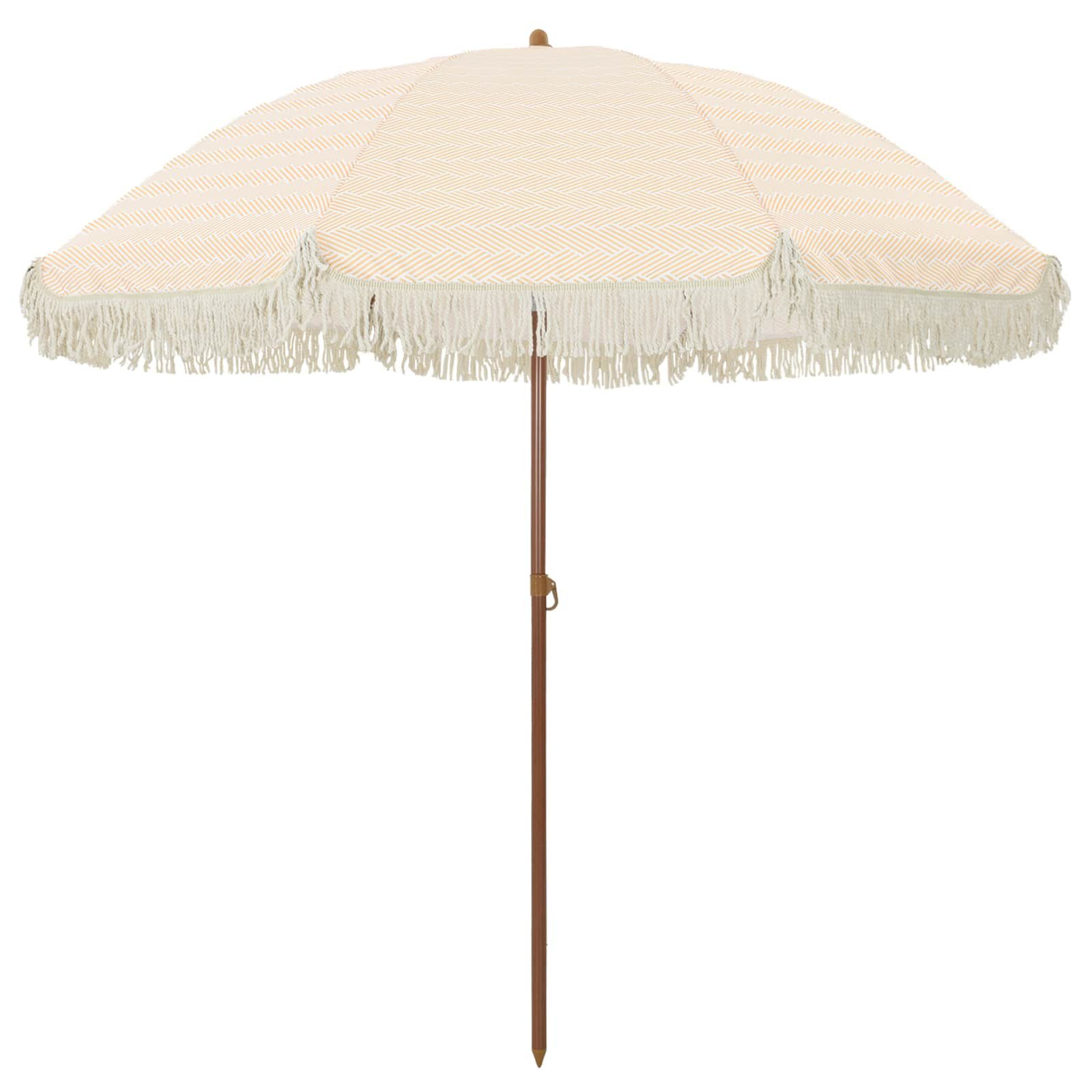 vidaXL Sonnenschirm Strandparasol 205 x 205 x 210 cm Polyester und Stahl Rund