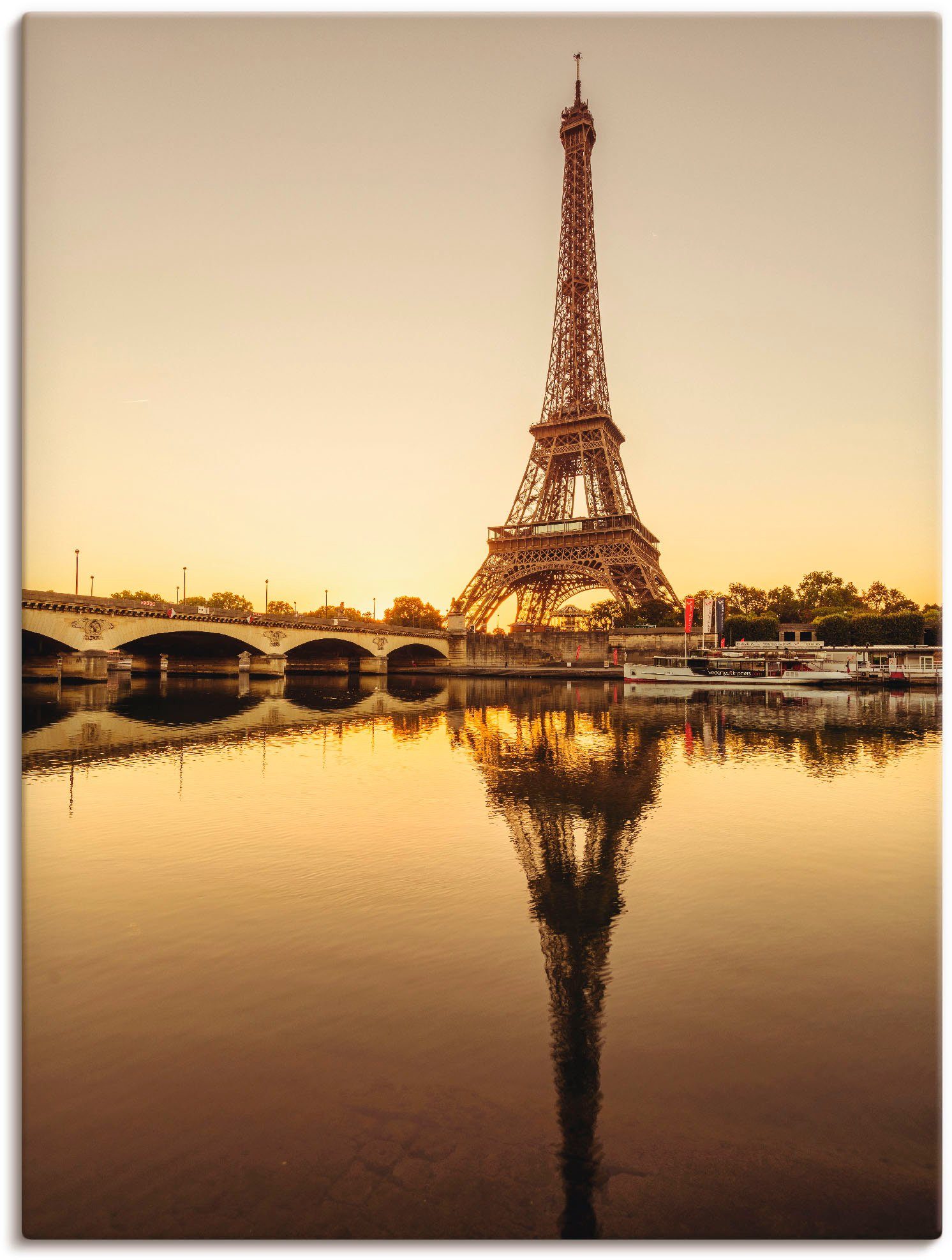 Leinwandbild, Wandaufkleber oder Poster Wandbild Artland Eiffelturm versch. Größen Gebäude (1 als St), in V, Alubild, Paris