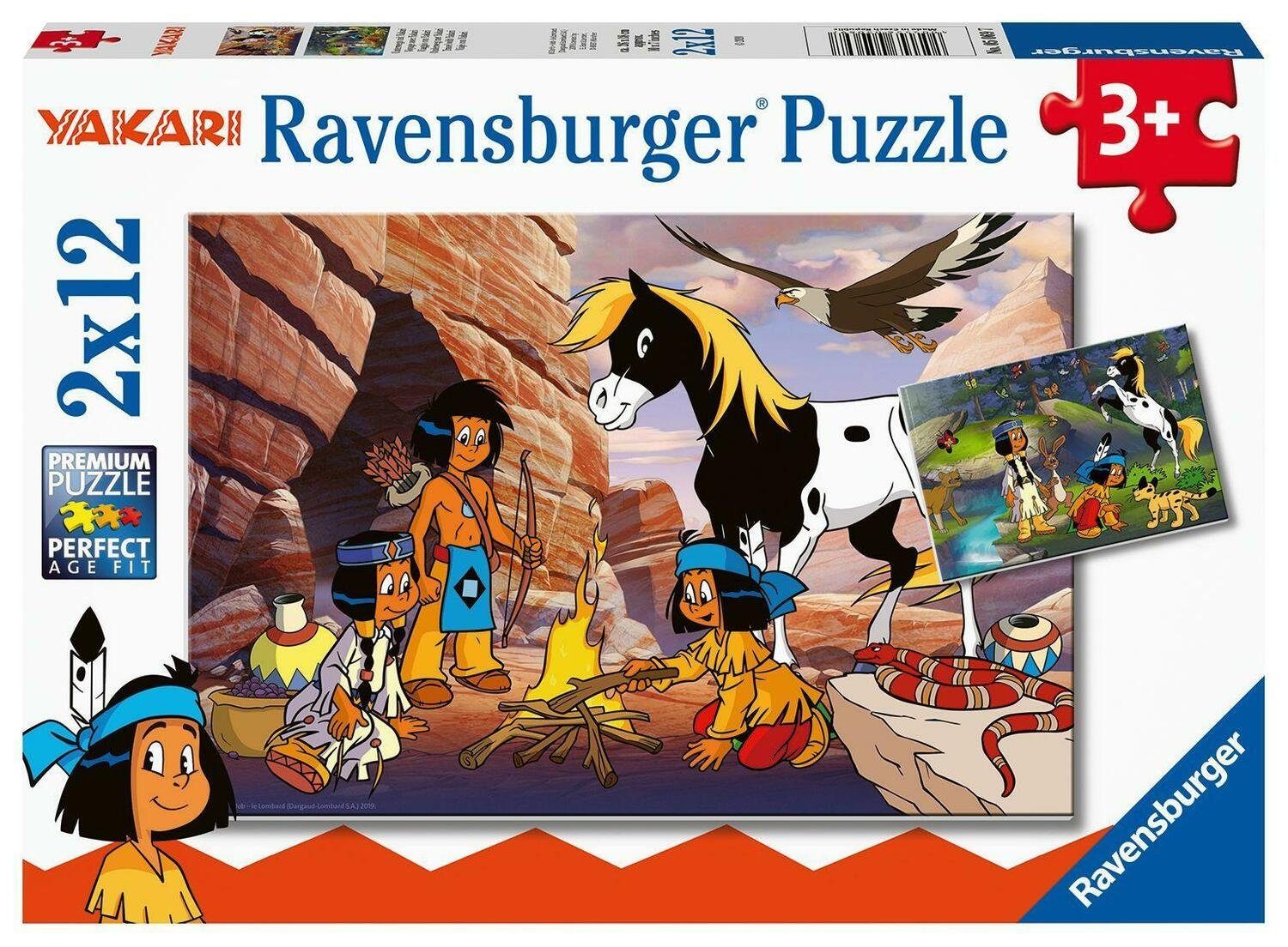 Ravensburger Puzzle Ravensburger Kinderpuzzle - 05069 Unterwegs mit Yakari - Puzzle für..., 12 Puzzleteile