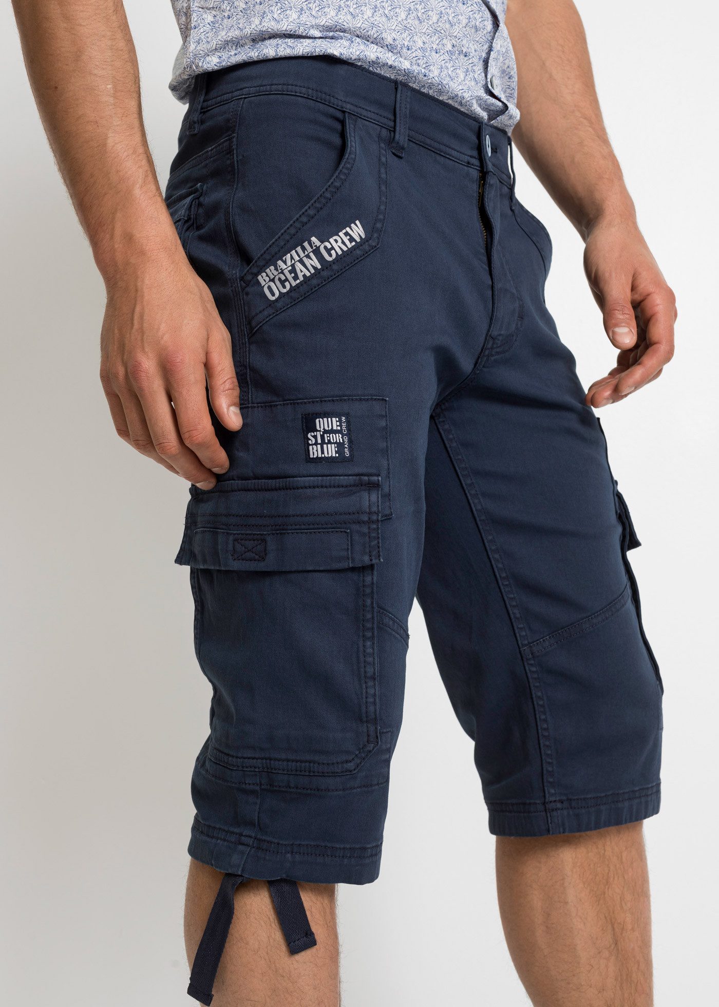 bonprix Longbermudas aus leichter Baumwollqualität, mit Elasthan-Anteil, regular fit