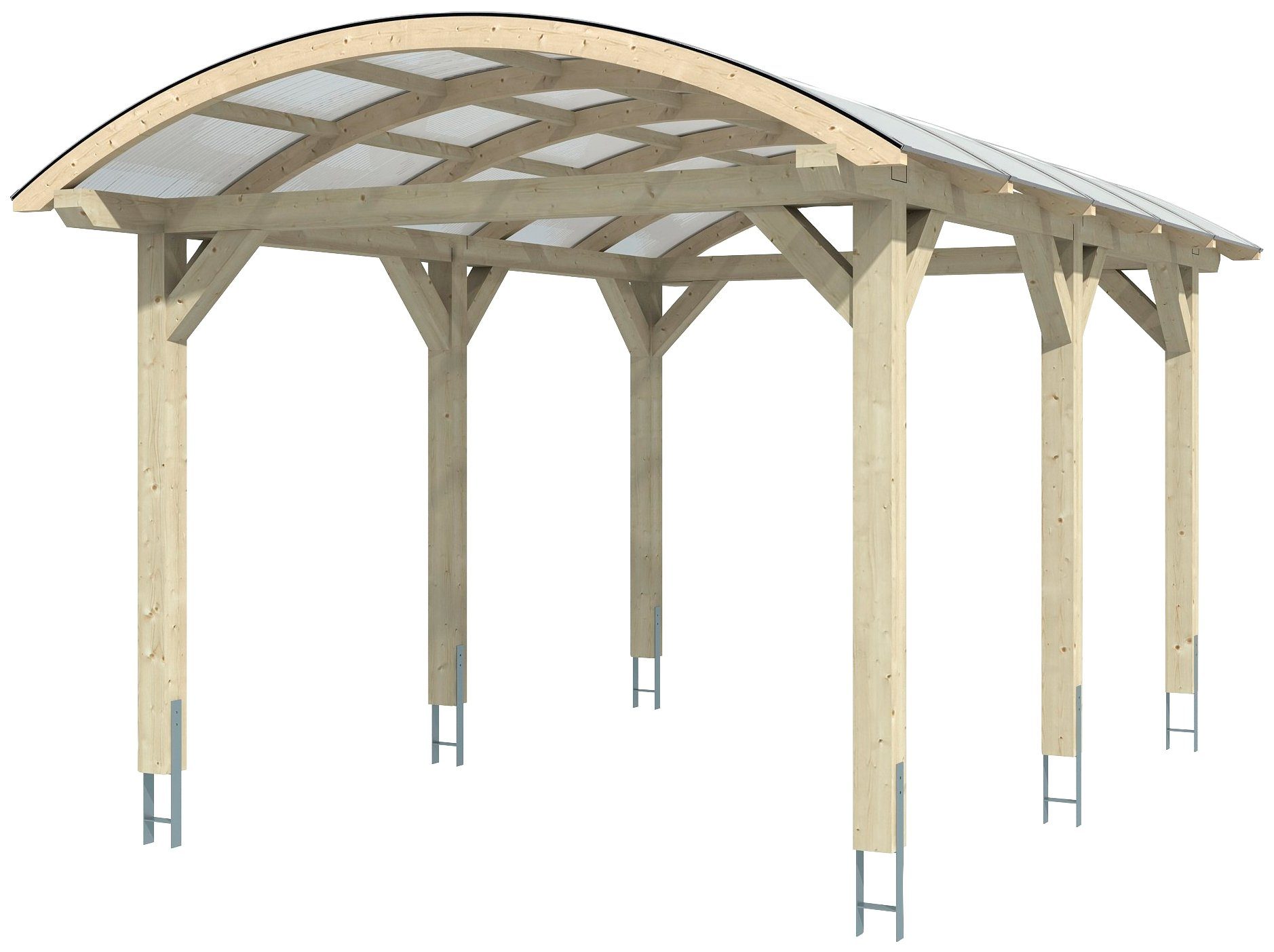 Skanholz Einzelcarport Franken, BxT: 376x541 220 cm cm, Einfahrtshöhe