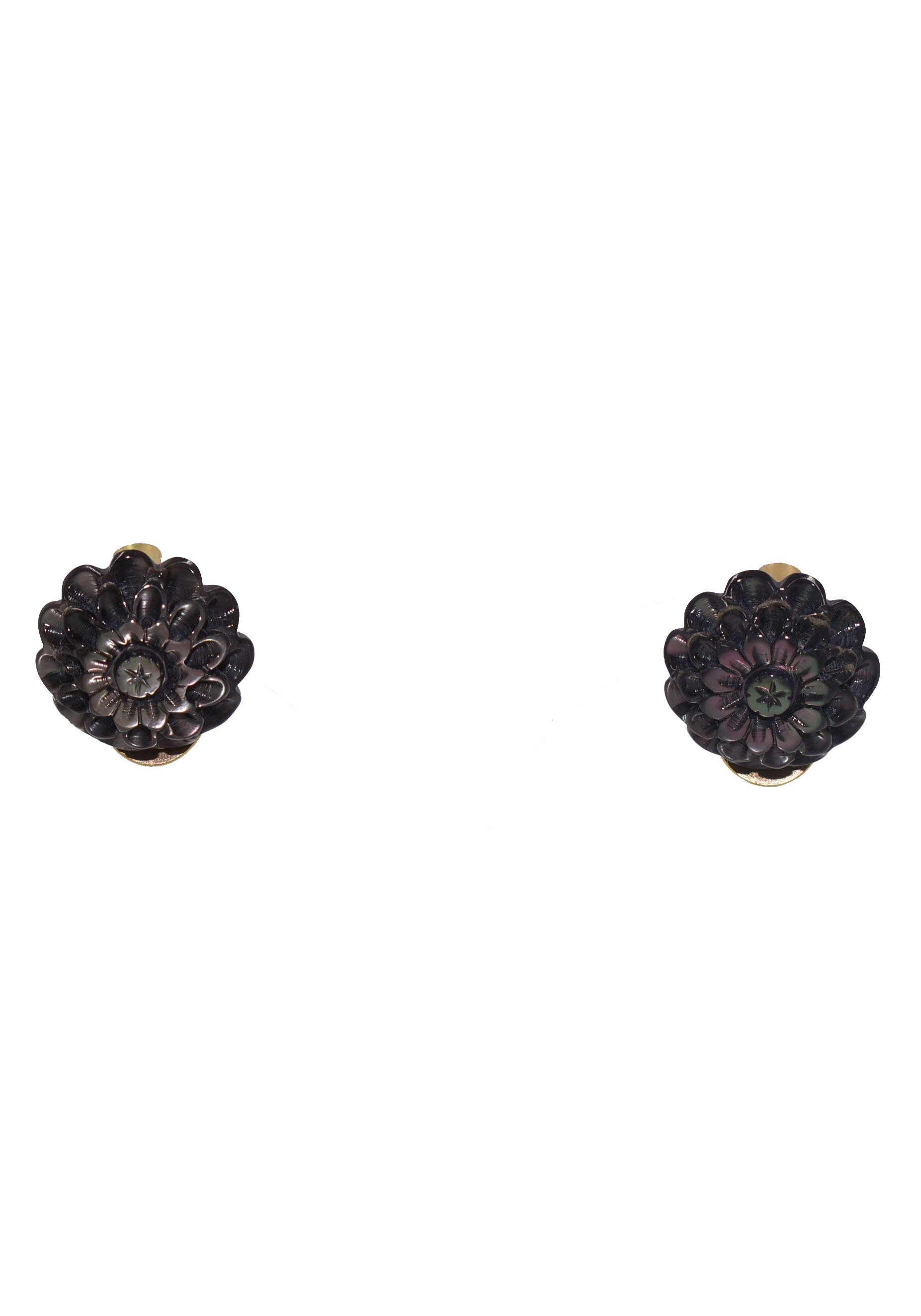 Firetti Paar Ohrclips Schmuck Geschenk Ohrschmuck ohne Ohrlöcher Abalone Blumen, Made in Germany - mit Abalone-Perlmutt