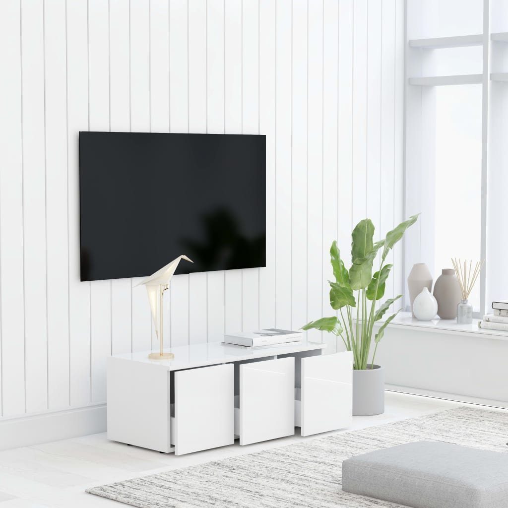 furnicato TV-Schrank Hochglanz-Weiß 80x34x30 Holzwerkstoff cm