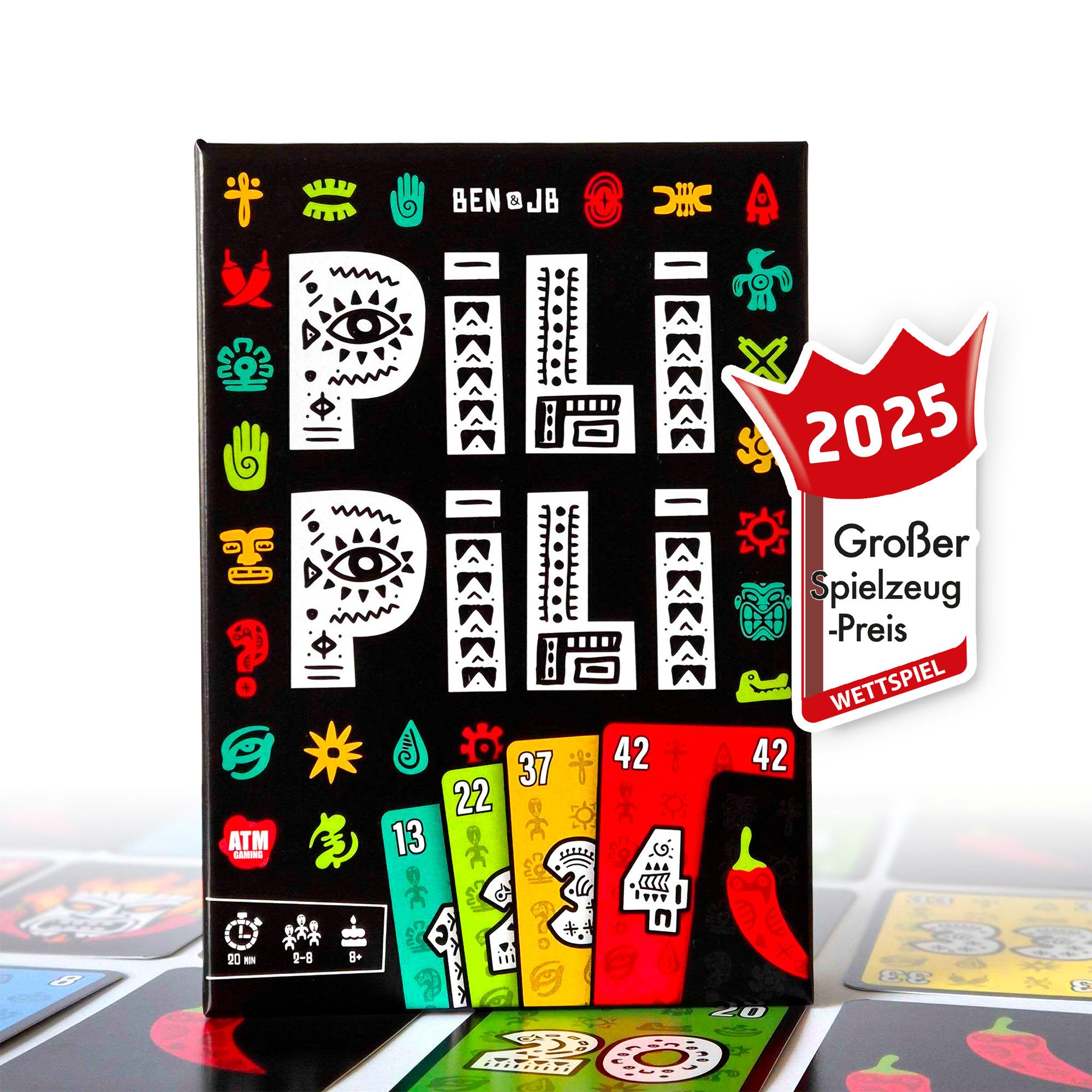 ATM GAMING Spiel Pili Pili - Das verrückte Stich-Kartenspiel, Kartenspiel, Reisespiel, Gesellschaftsspiel, Familienspiel