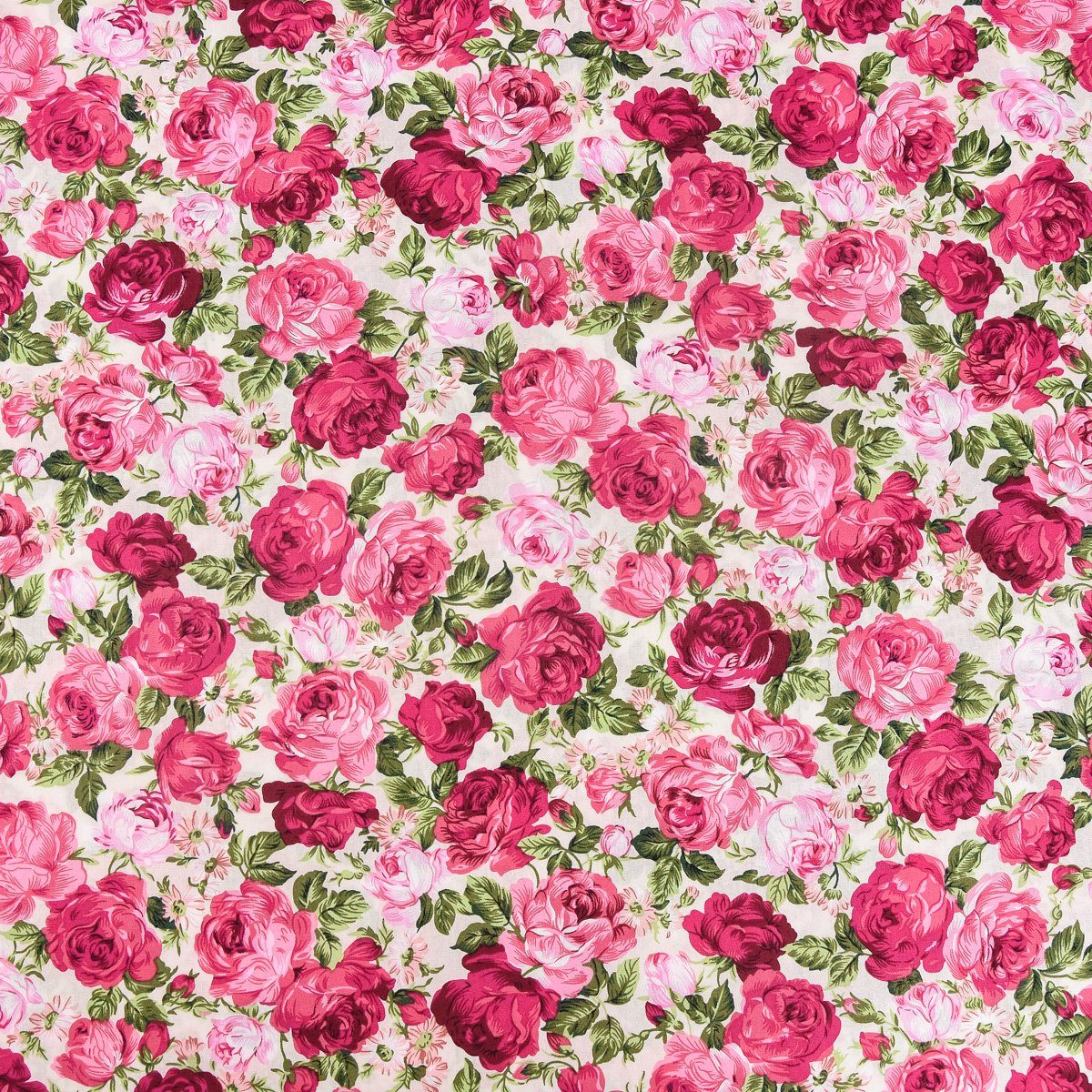 SCHÖNER LEBEN. Stoff »Baumwollstoff Rosen beige rosa pink grün 1,45m  Breite« online kaufen | OTTO