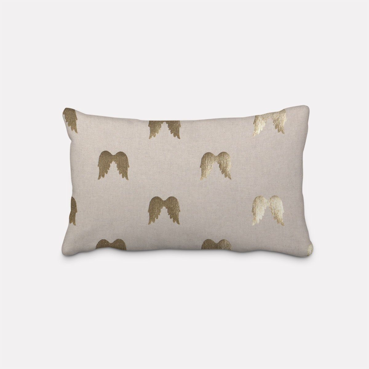 SCHÖNER LEBEN. Dekokissen SCHÖNER LEBEN. Kissenhülle Engelsflügel natur gold metallic