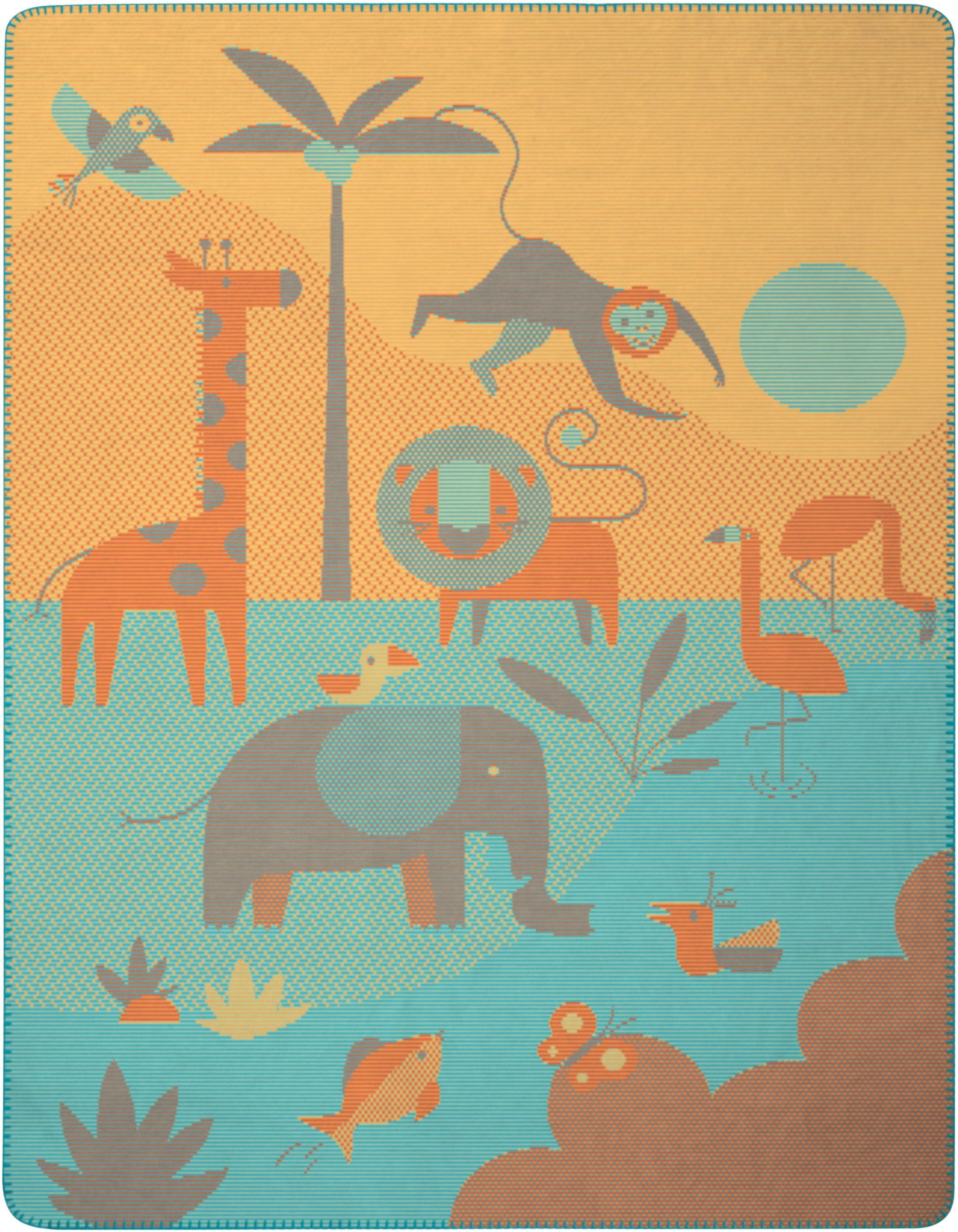 Babydecke Babydecke Expedition, Biederlack, Babydecke Expedition mit untersciedliche Tieren zum Entdecken
