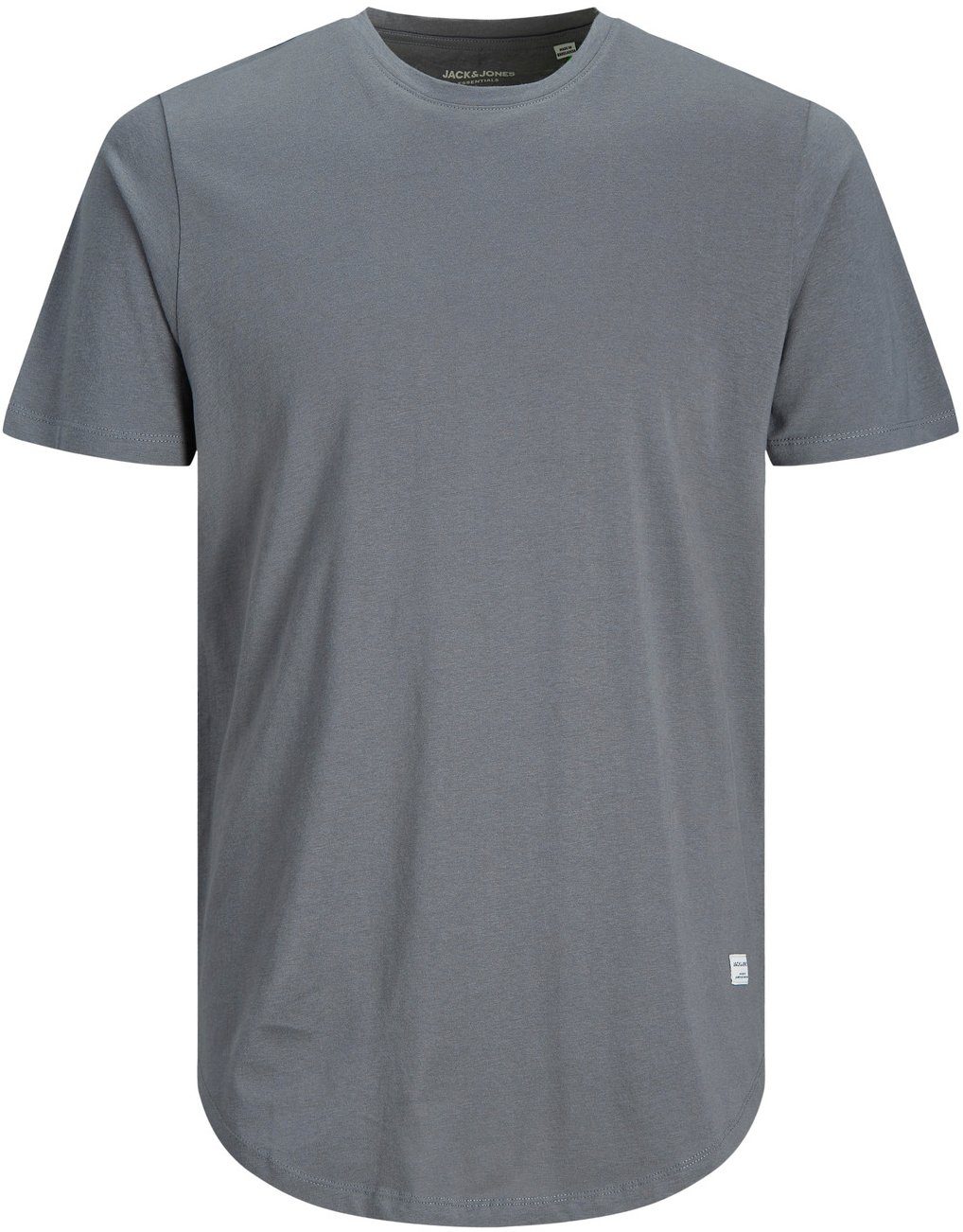 Jack & Jones mit grau T-Shirt PlusSize Größe NOA abgerundetem TEE Saum, 6XL bis