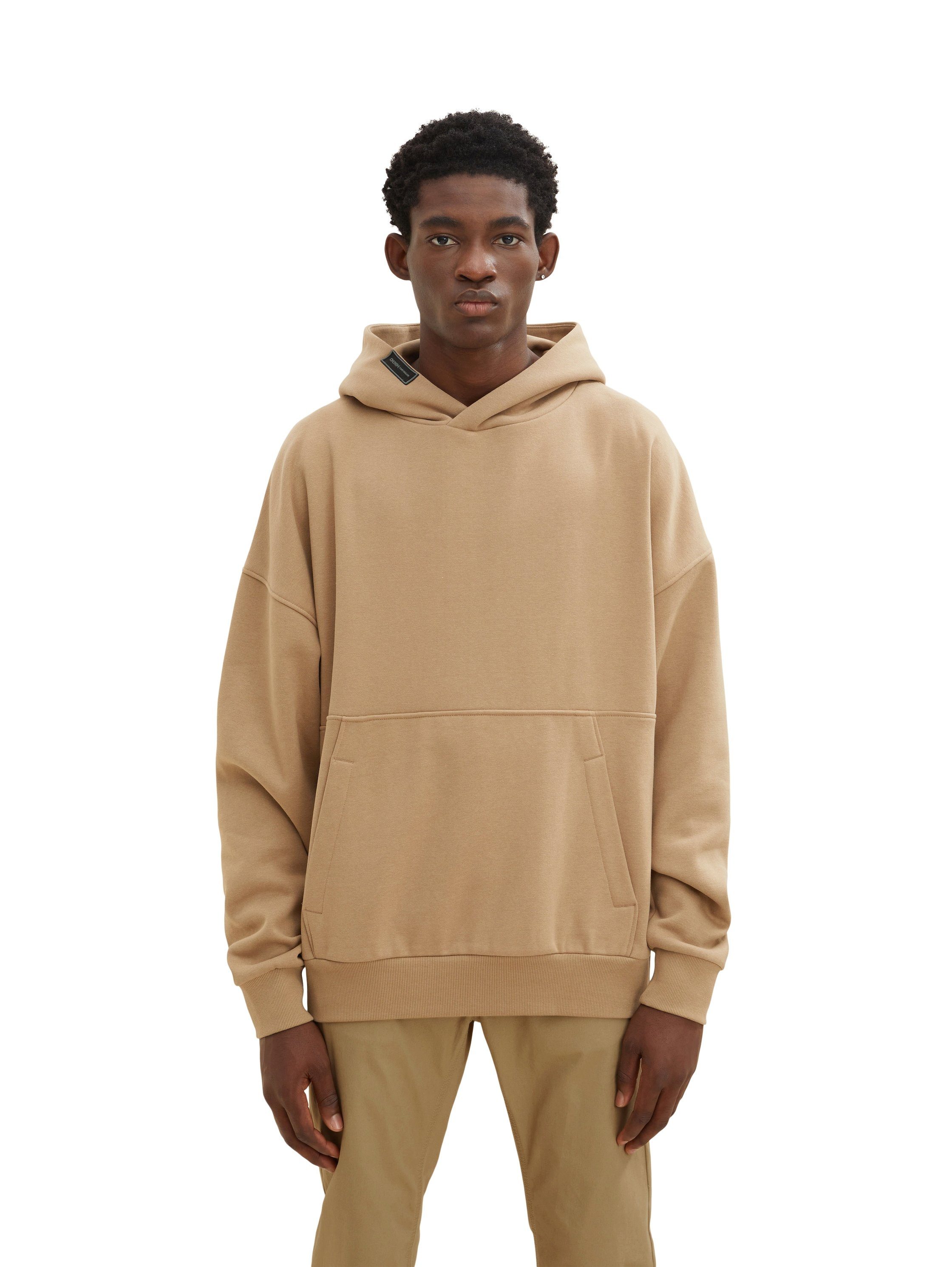 clay Hoodie Denim TAILOR splashed Oversized TOM Kapuzenpullover beige