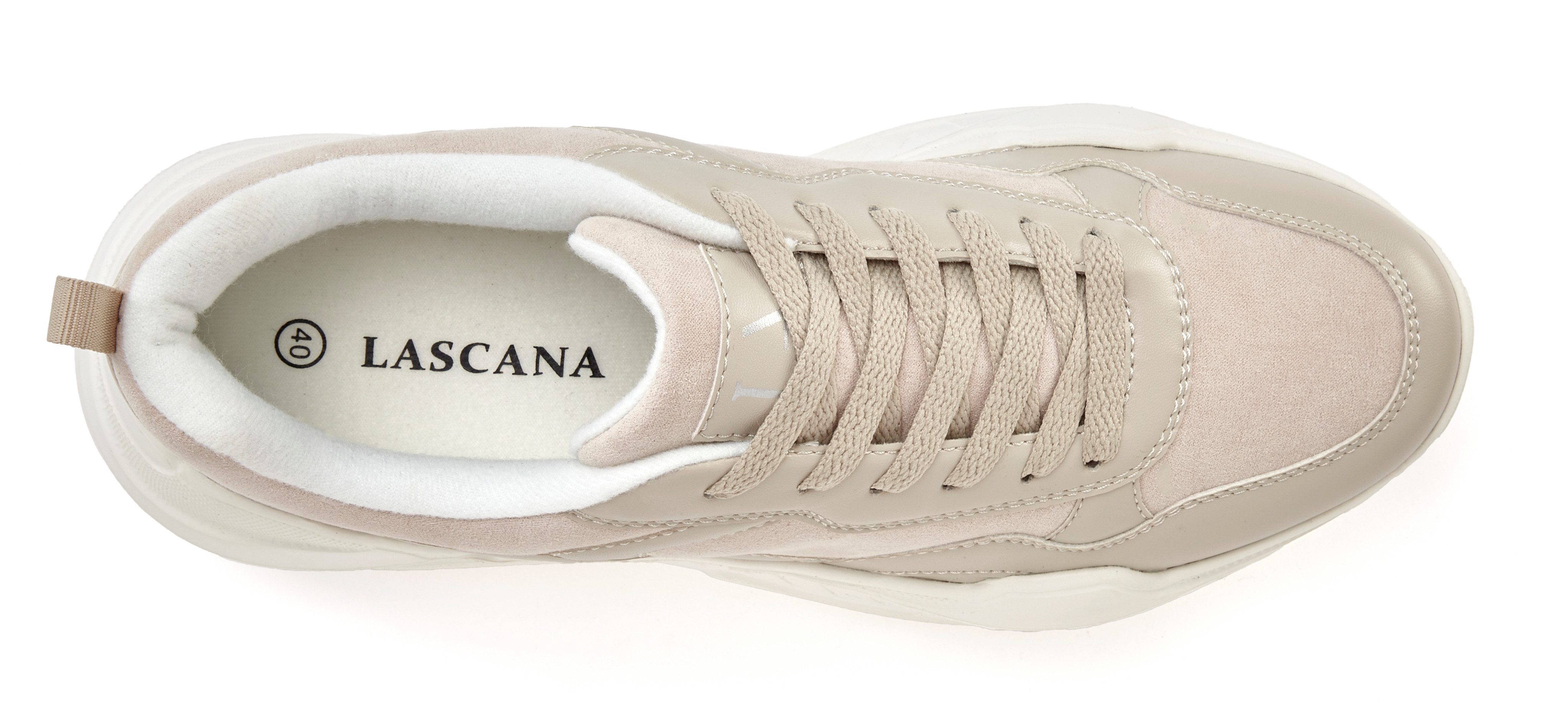 LASCANA Turnschuhe, Halbschuh, Sportschuh, Freizeitschuh, Schnürschuh, Sneaker mit leichter Chunky Sohle VEGAN