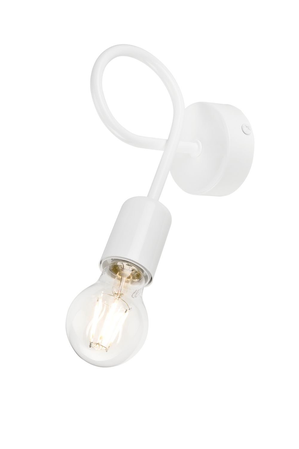 Licht-Erlebnisse Wandleuchte MADALYNN, ohne Leuchtmittel, Moderne Wandlampe  Weiß Metall Jugendzimmer Wohnzimmer Lampe