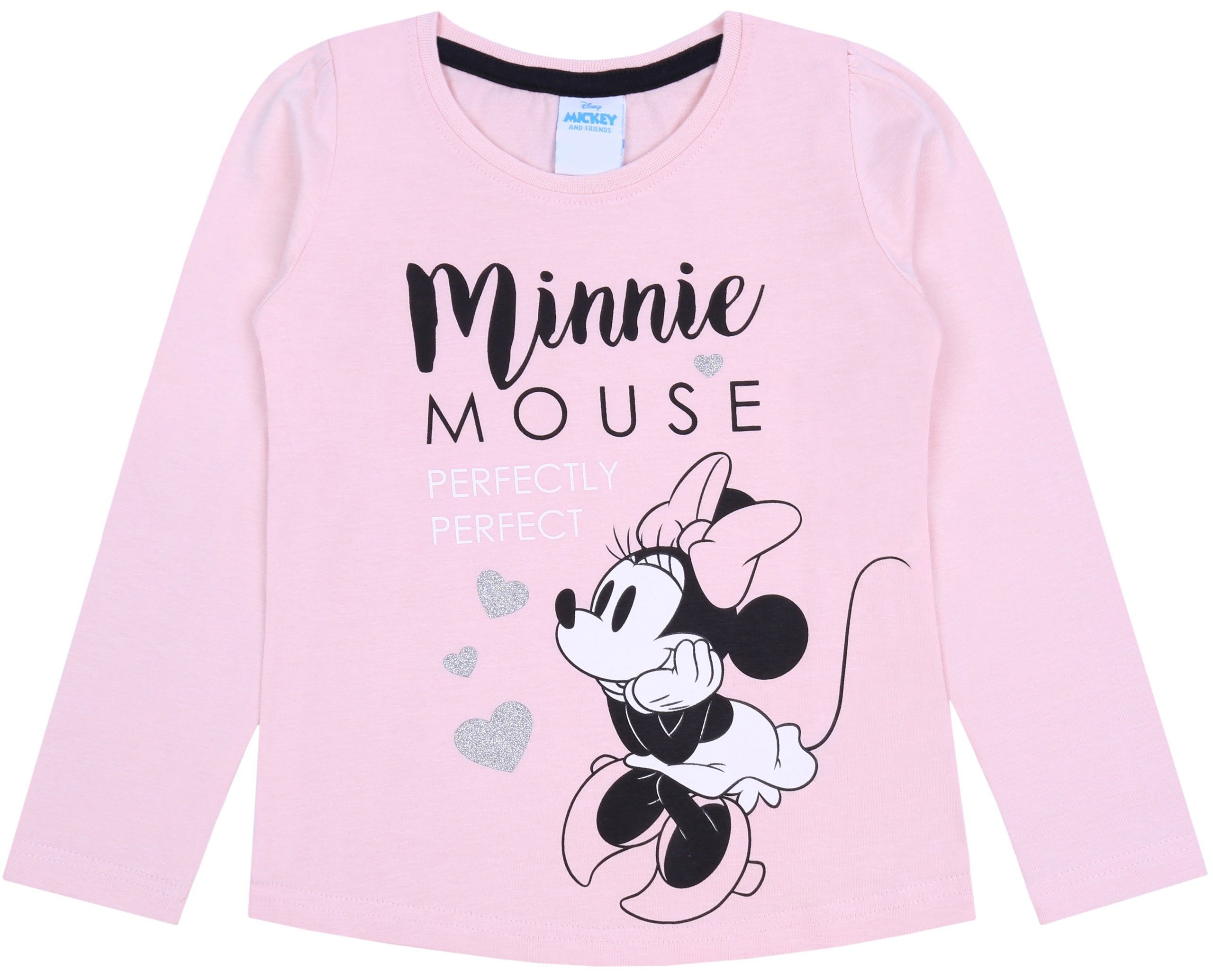 Langarmbluse Pinke Bluse mit langen Ärmel Minnie Mouse DISNEY 5-6 Jahre