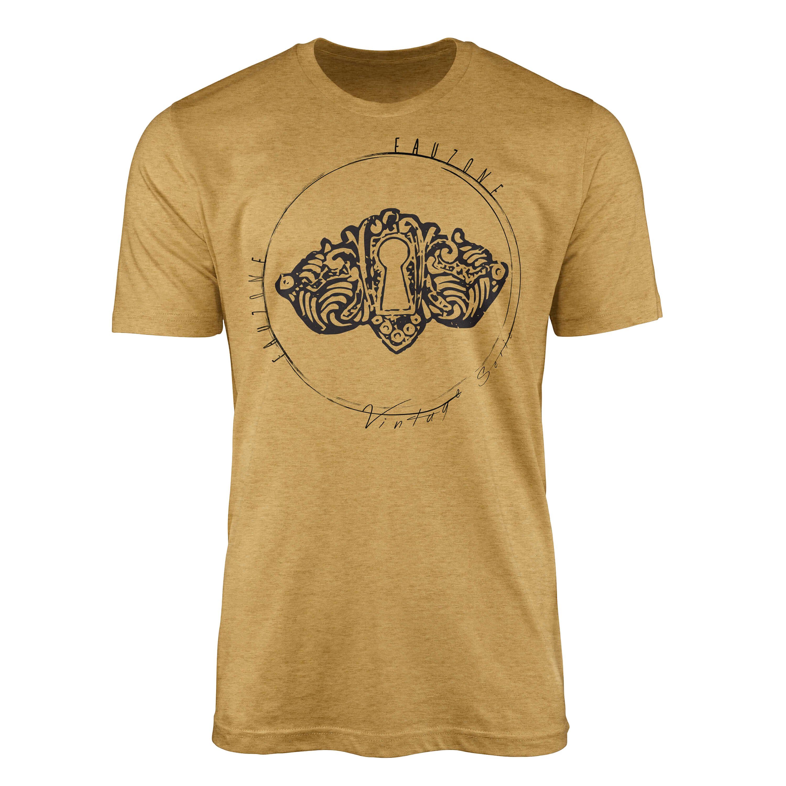 Sinus Art Gold Antique Vintage T-Shirt T-Shirt Herren Schlüsselloch